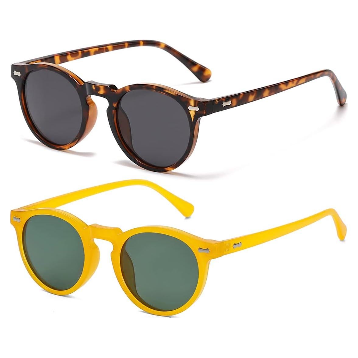 Gleyemor Gafas de Sol Polarizadas UV400 Redondas Unisex