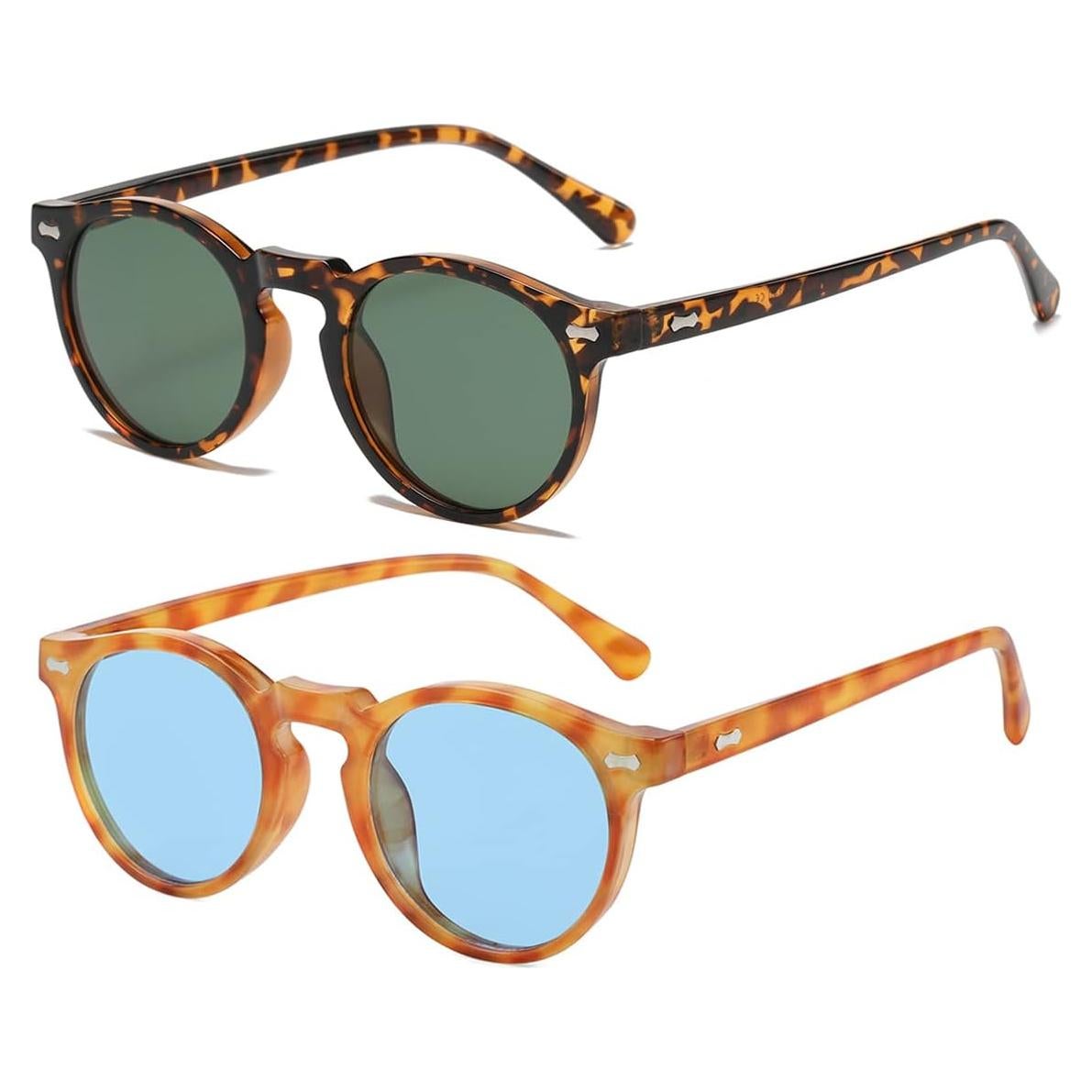 Gleyemor Gafas de Sol Polarizadas UV400 Redondas 48mm