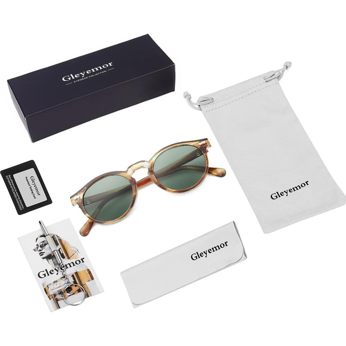 Gleyemor Gafas de Sol Polarizadas Redondas UV400 Unisex