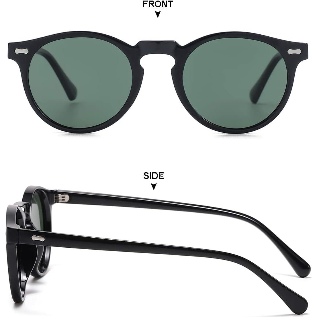 Gleyemor Gafas de Sol Polarizadas UV400 Marco Negro 48mm