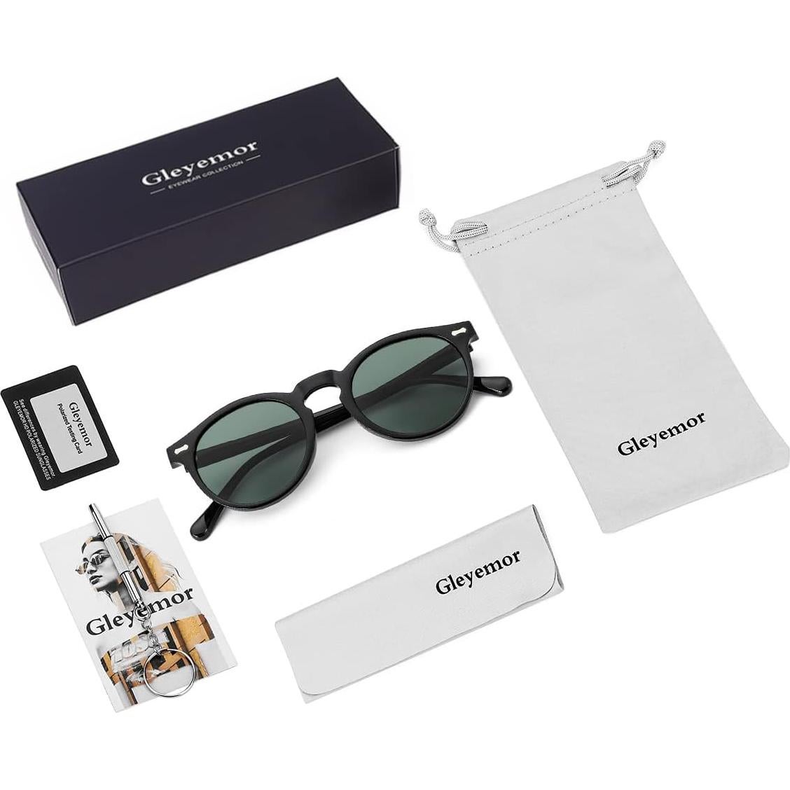 Gleyemor Gafas de Sol Polarizadas UV400 Marco Negro 48mm