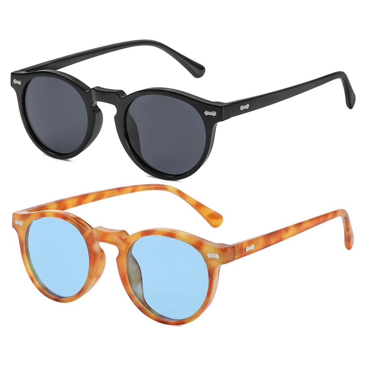 Gleyemor Gafas de Sol Polarizadas UV400 Redondas 48mm