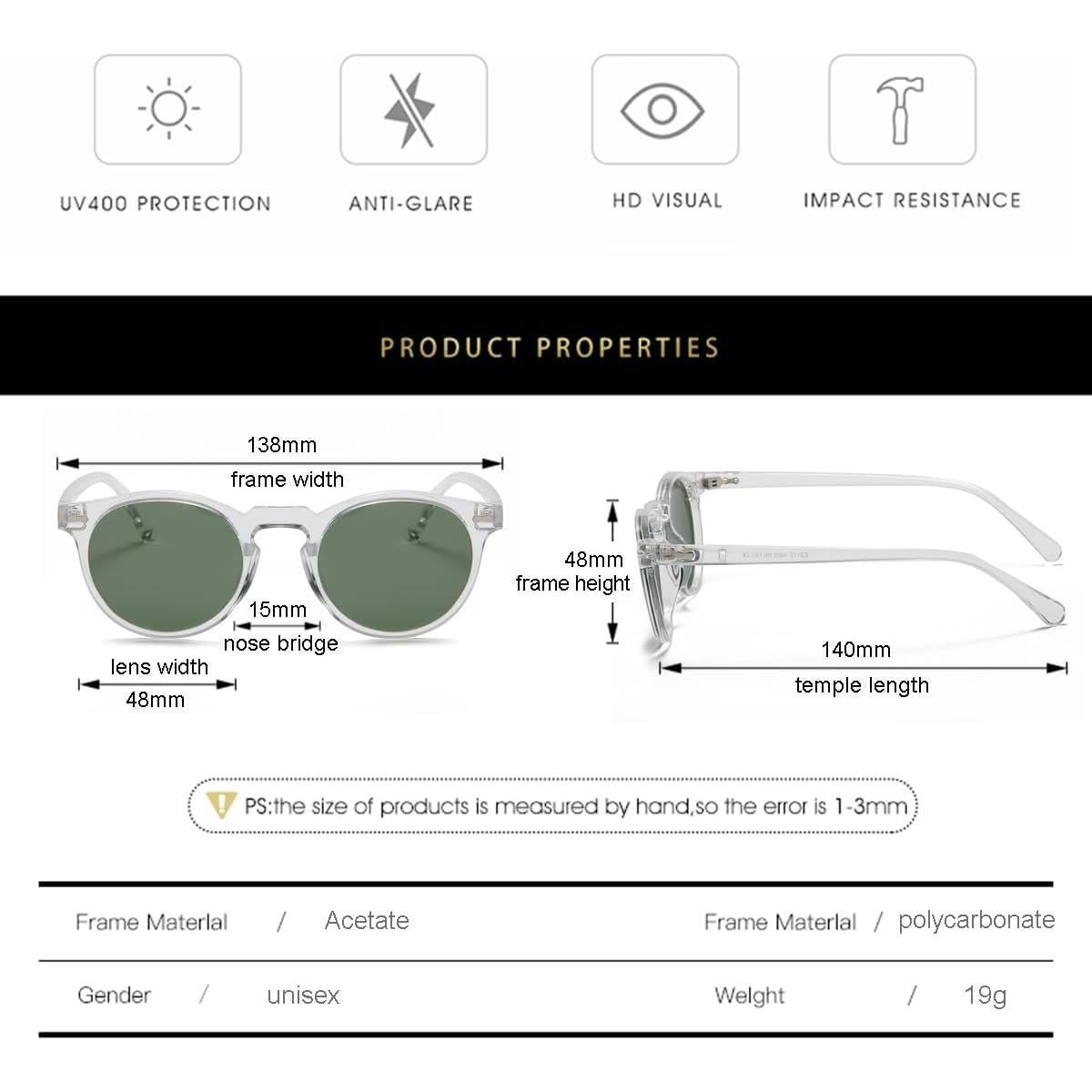 Gafas de Sol Gleyemor GL886 Polarizadas UV400 Redondas