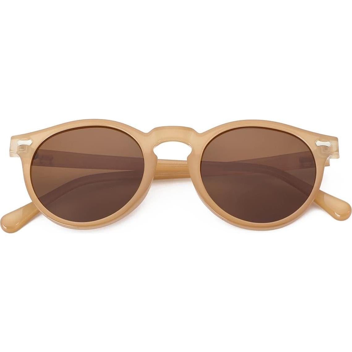 Gleyemor Gafas de Sol Polarizadas UV400 Redondas 48mm