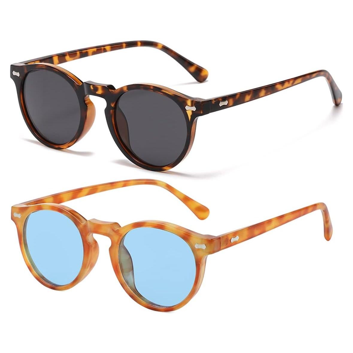 Gleyemor Gafas de Sol Polarizadas UV400 Redondas 48mm