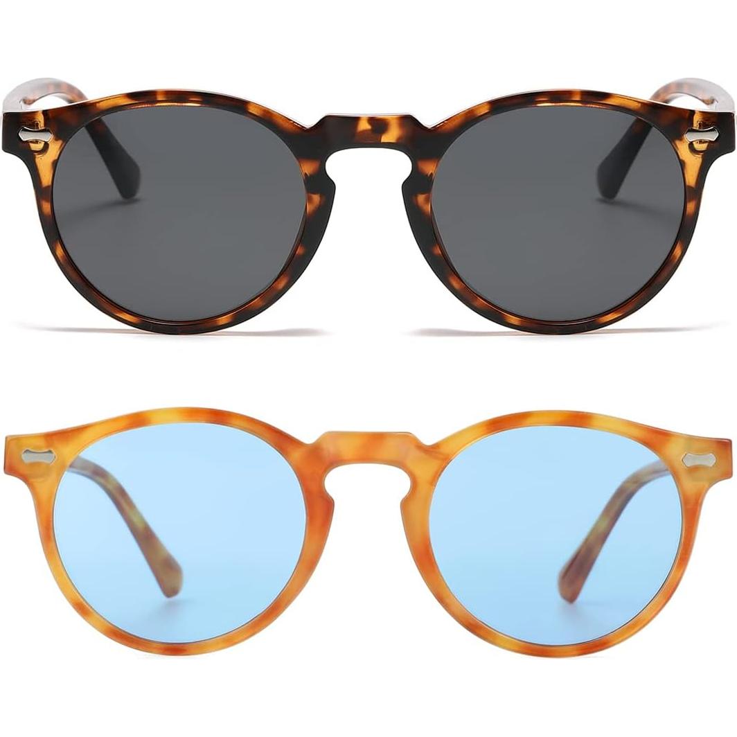 Gleyemor Gafas de Sol Polarizadas UV400 Redondas 48mm