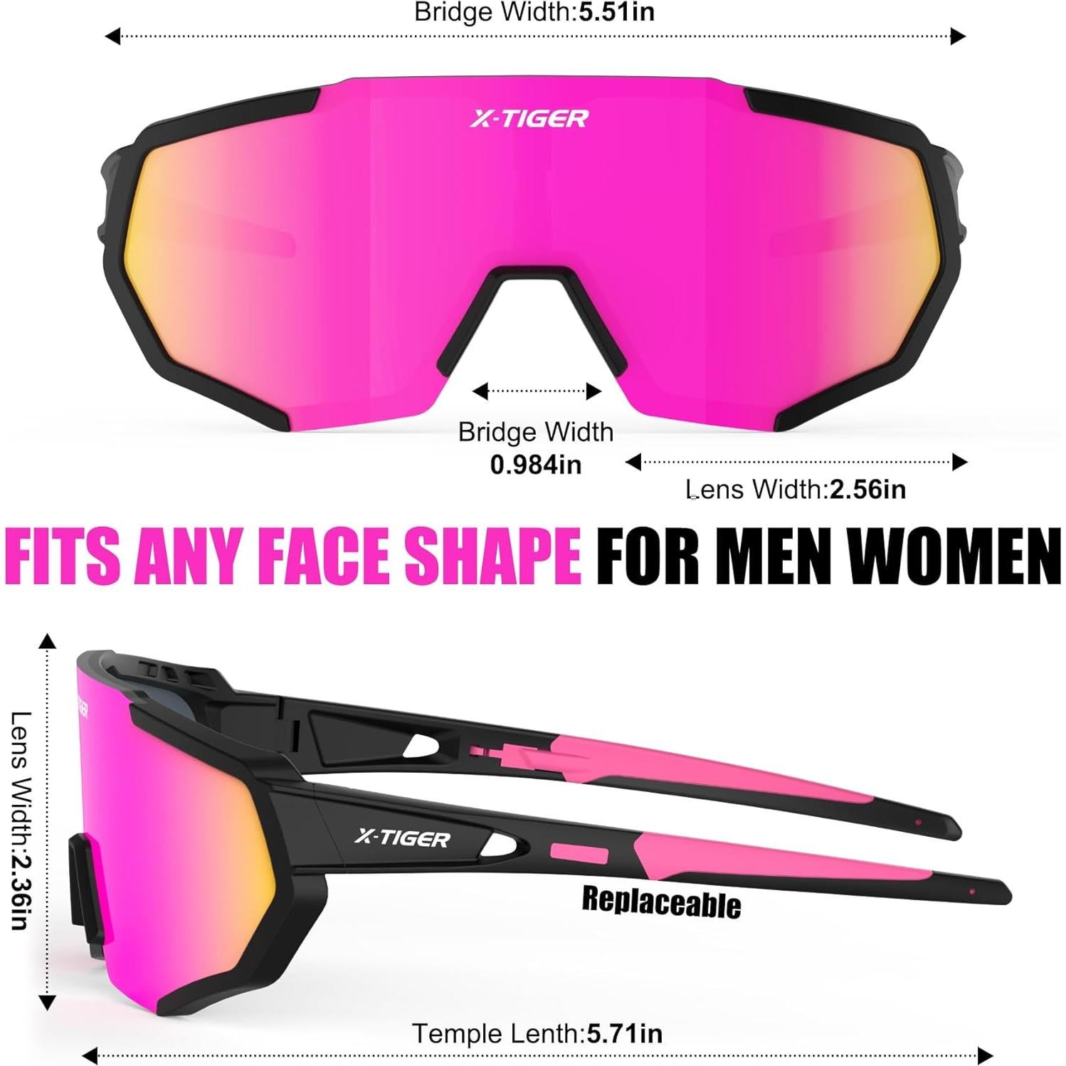 Gafas de Sol X-TIGER Polarizadas con 5 Lentes Intercambiables