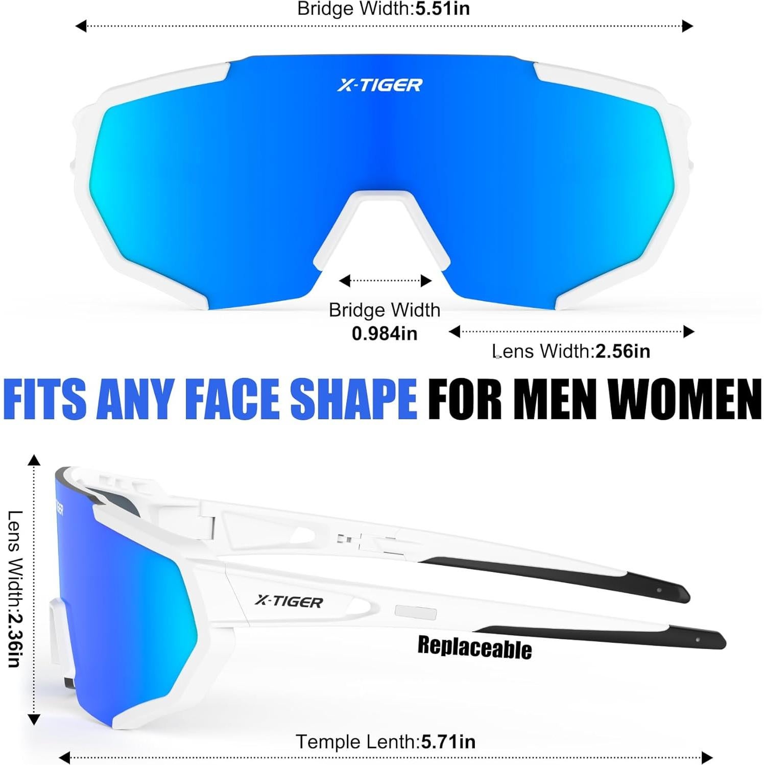 Gafas de Sol X-TIGER Deportivas Polarizadas 5 Lentes