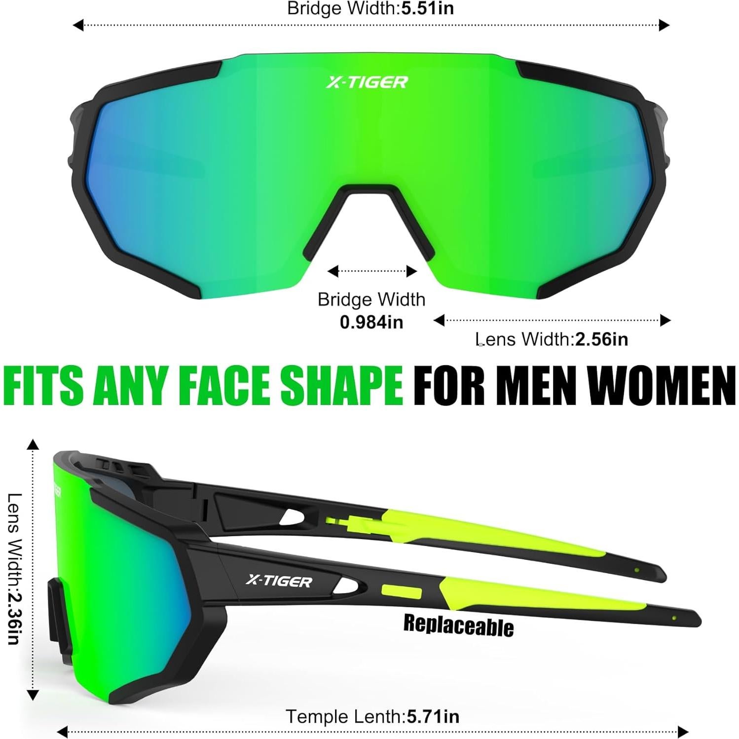 Gafas de Sol X-TIGER Polarizadas 5 Lentes Intercambiables