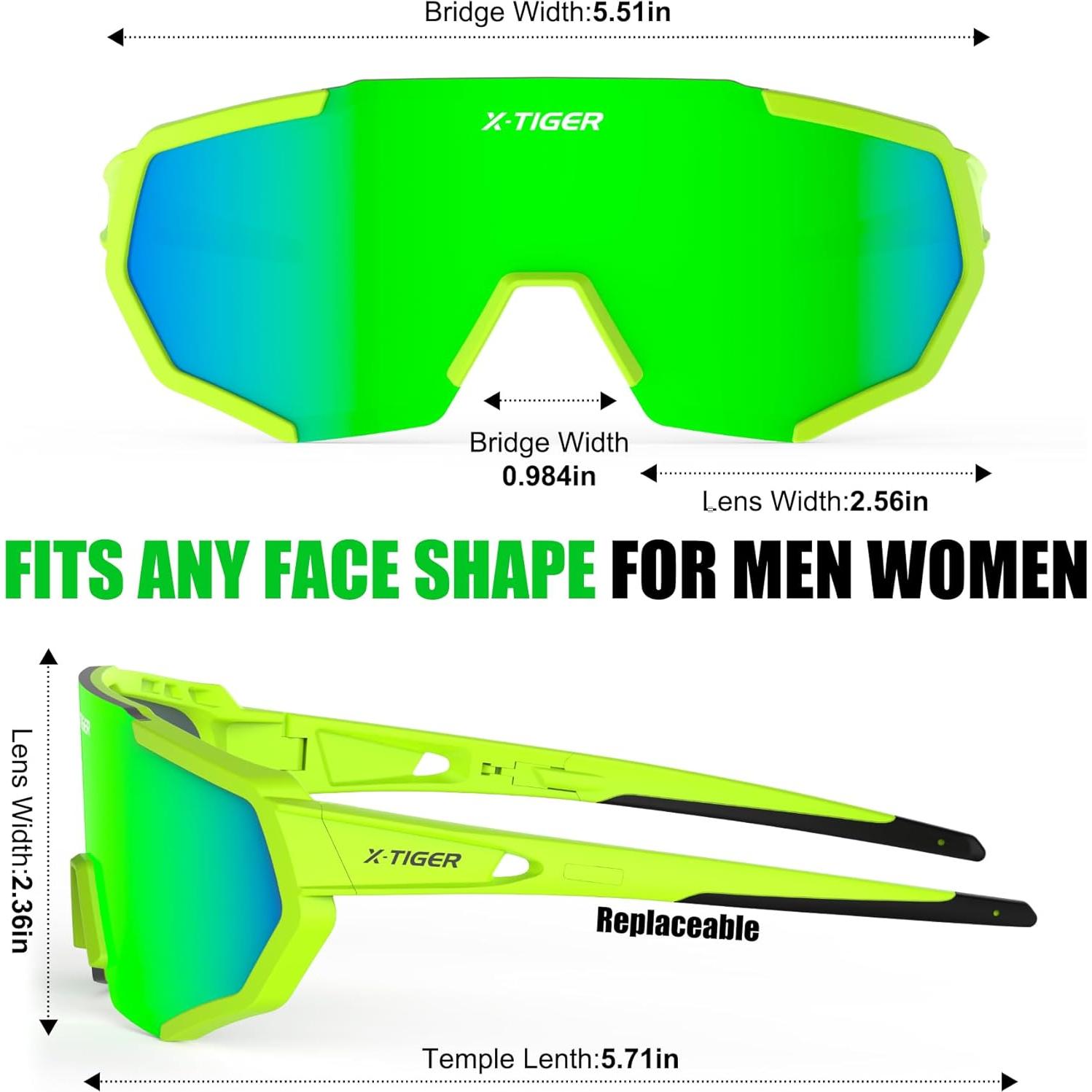 Gafas de Sol Deportivas X-TIGER con 5 Lentes Intercambiables