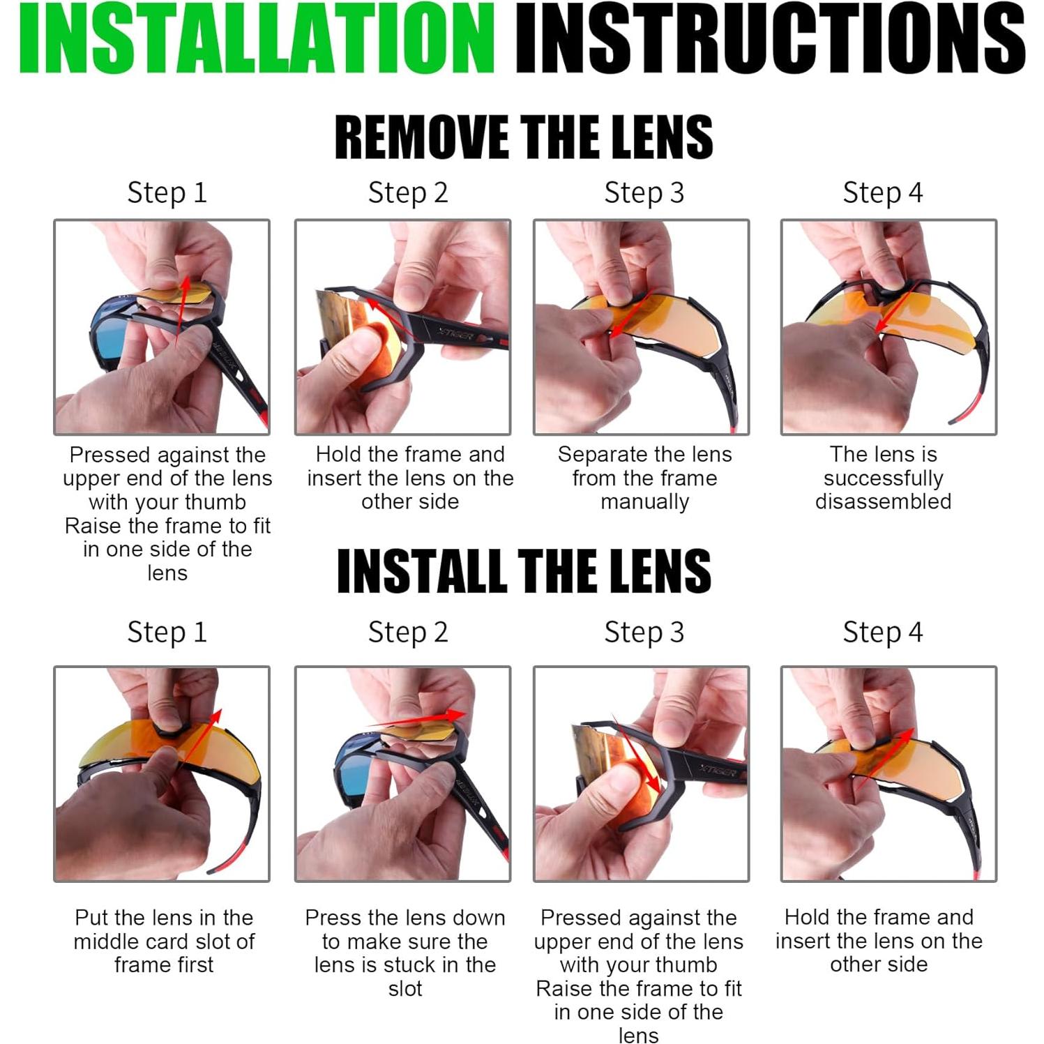 Gafas de Sol Deportivas X-TIGER con 5 Lentes Intercambiables