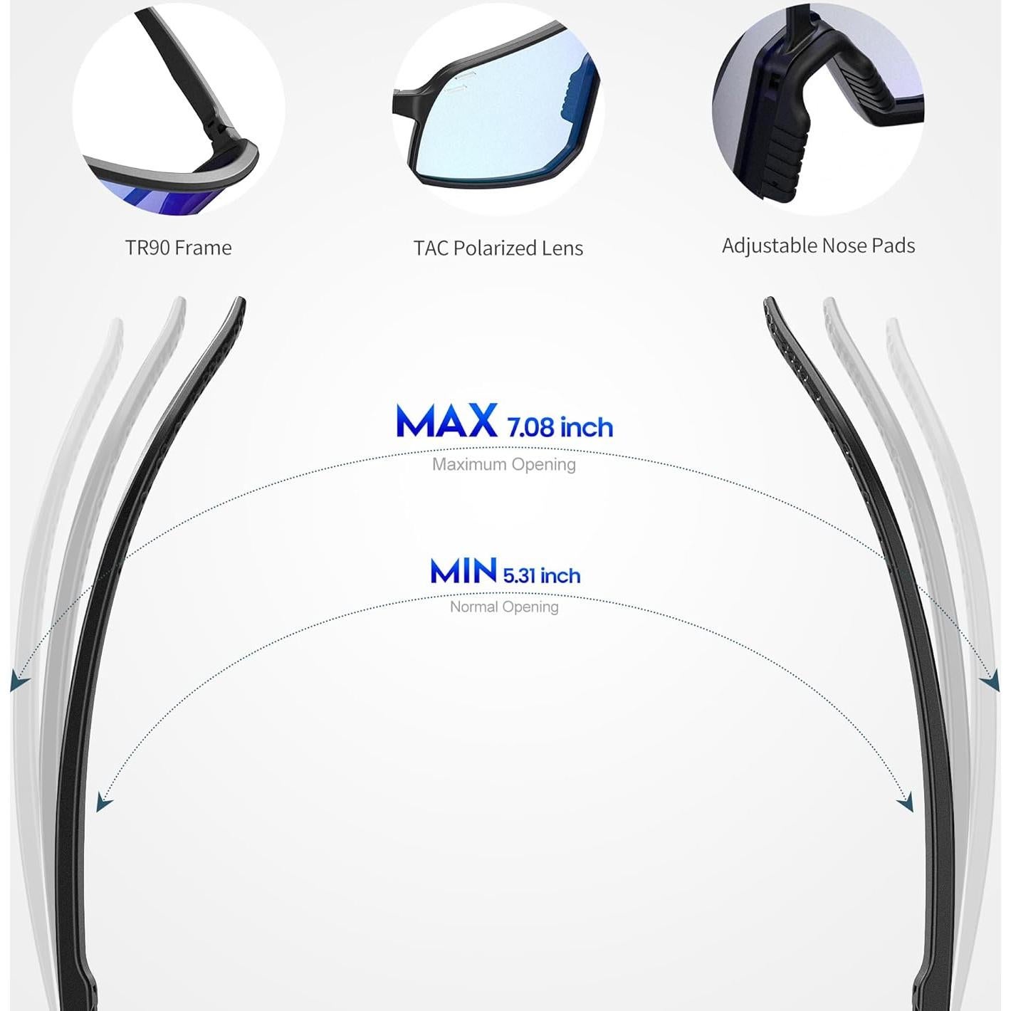 Gafas Deportivas Fotoquímicas UV400 - Azul Adaptativas