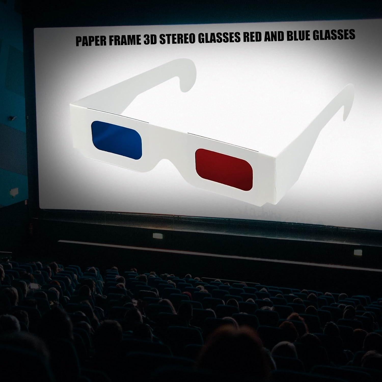 5 Gafas 3D CHTUGEM Rojas y Azules de Cartón para Películas