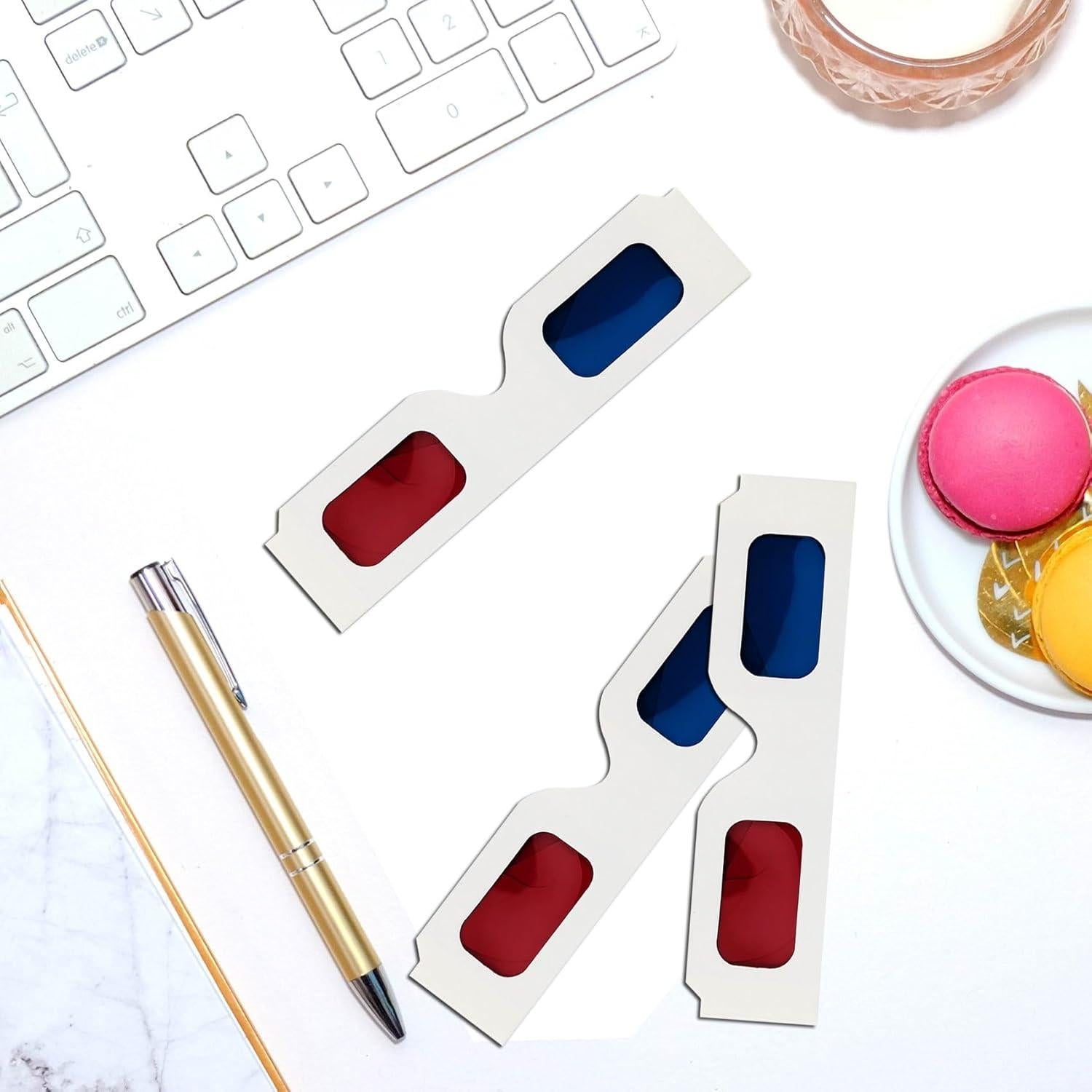 Gafas 3D CHTUGEM 15 Pcs Anaglifo Rojas y Azules