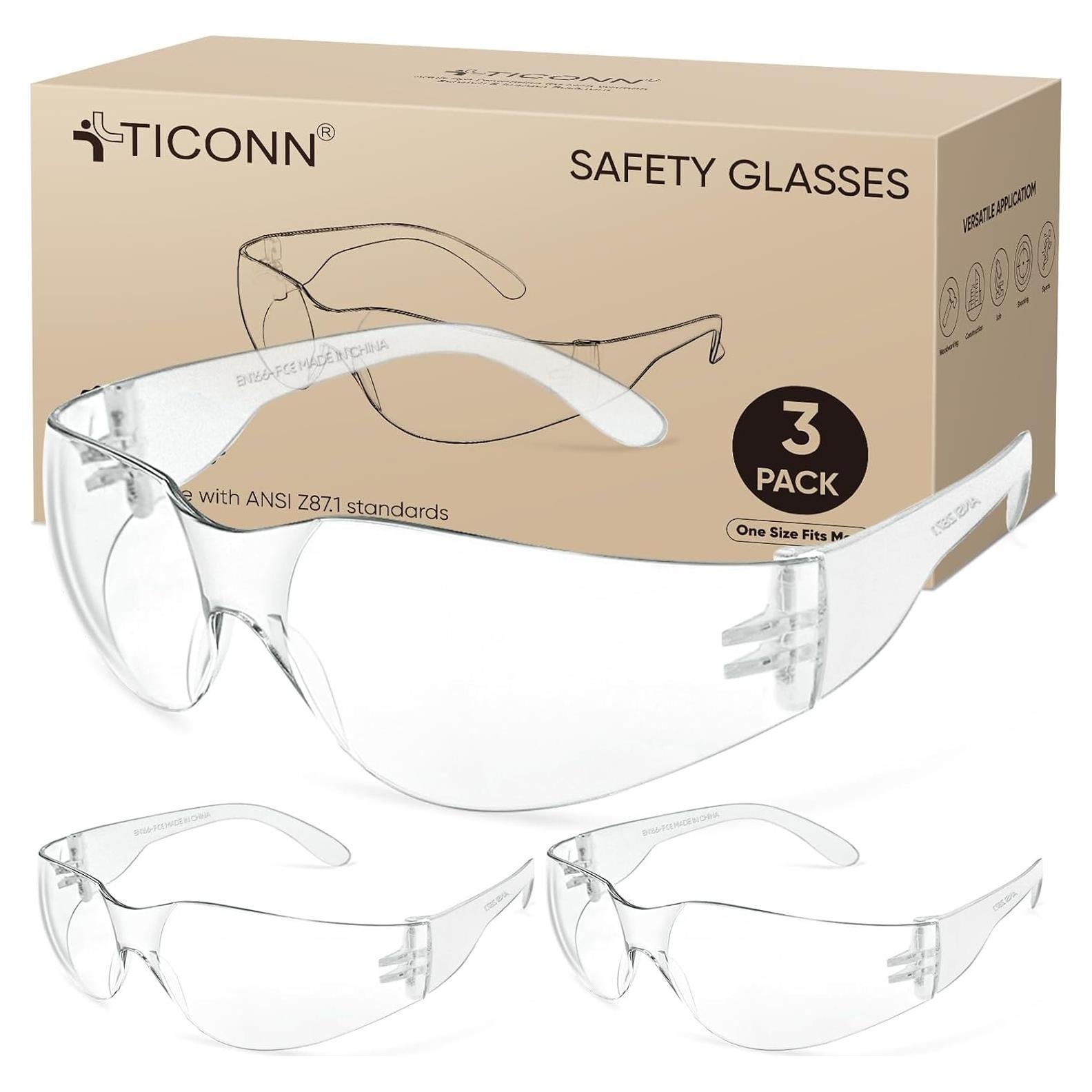 Gafas de Seguridad TICONN Transparentes Resistencia Rayones