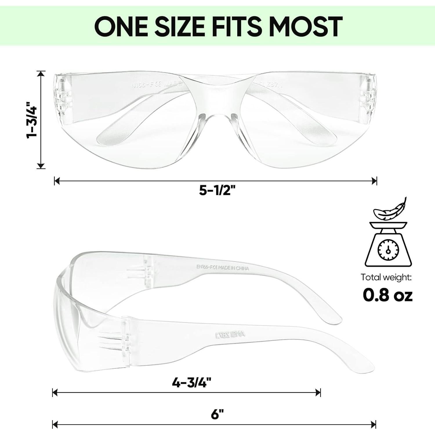 Gafas de Seguridad TICONN Transparentes Resistencia Rayones