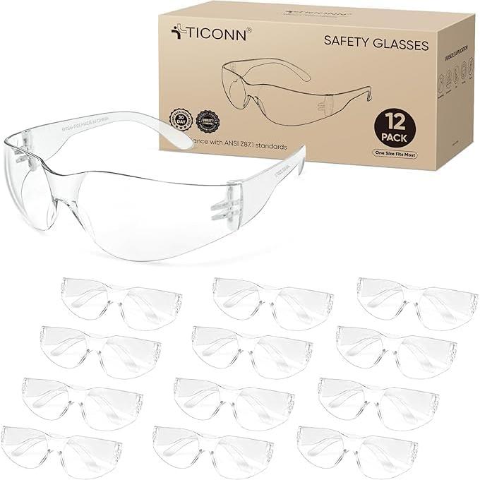 Gafas de Seguridad TICONN Transparentes Resistencia Rayones