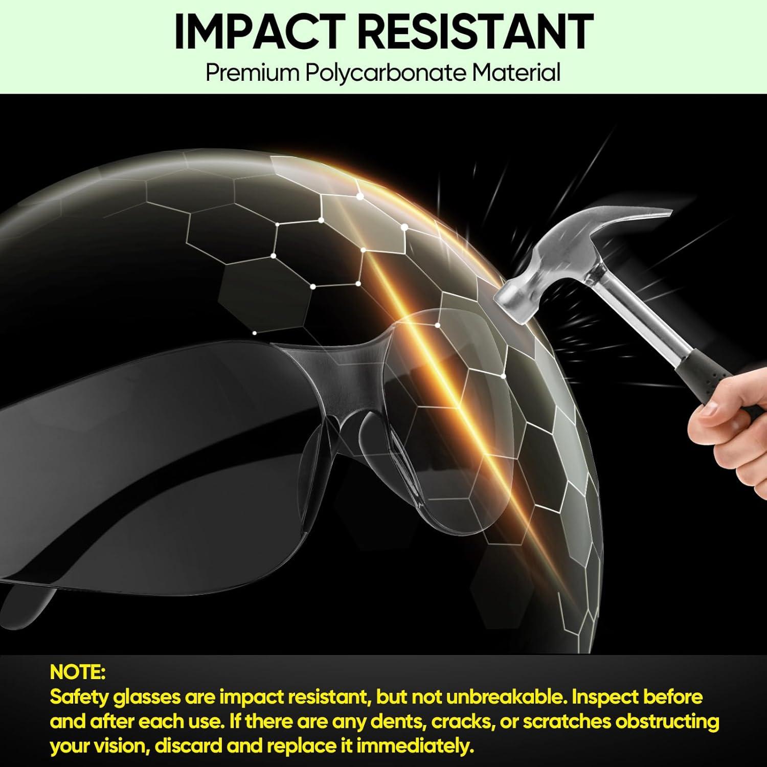 Gafas de Seguridad TICONN Transparentes Resistencia Rayones