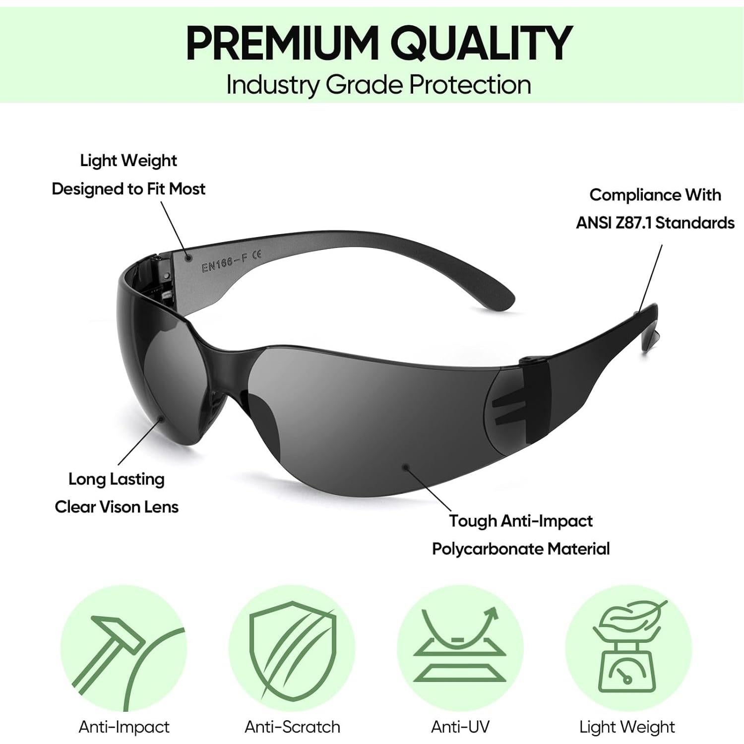 Gafas de Seguridad TICONN Transparentes Resistencia Rayones