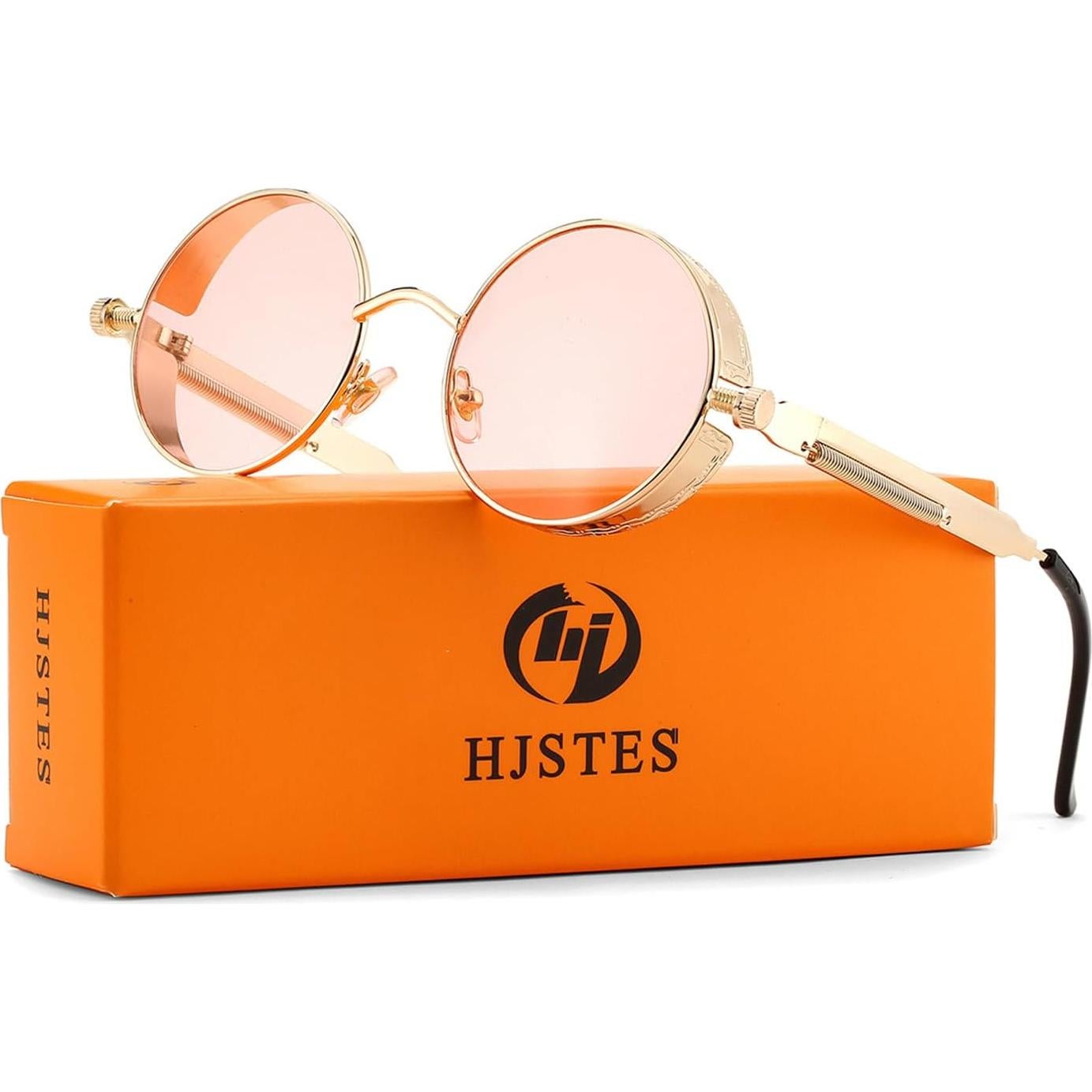 Gafas de sol redondas steampunk HJSUN10 con lentes HD