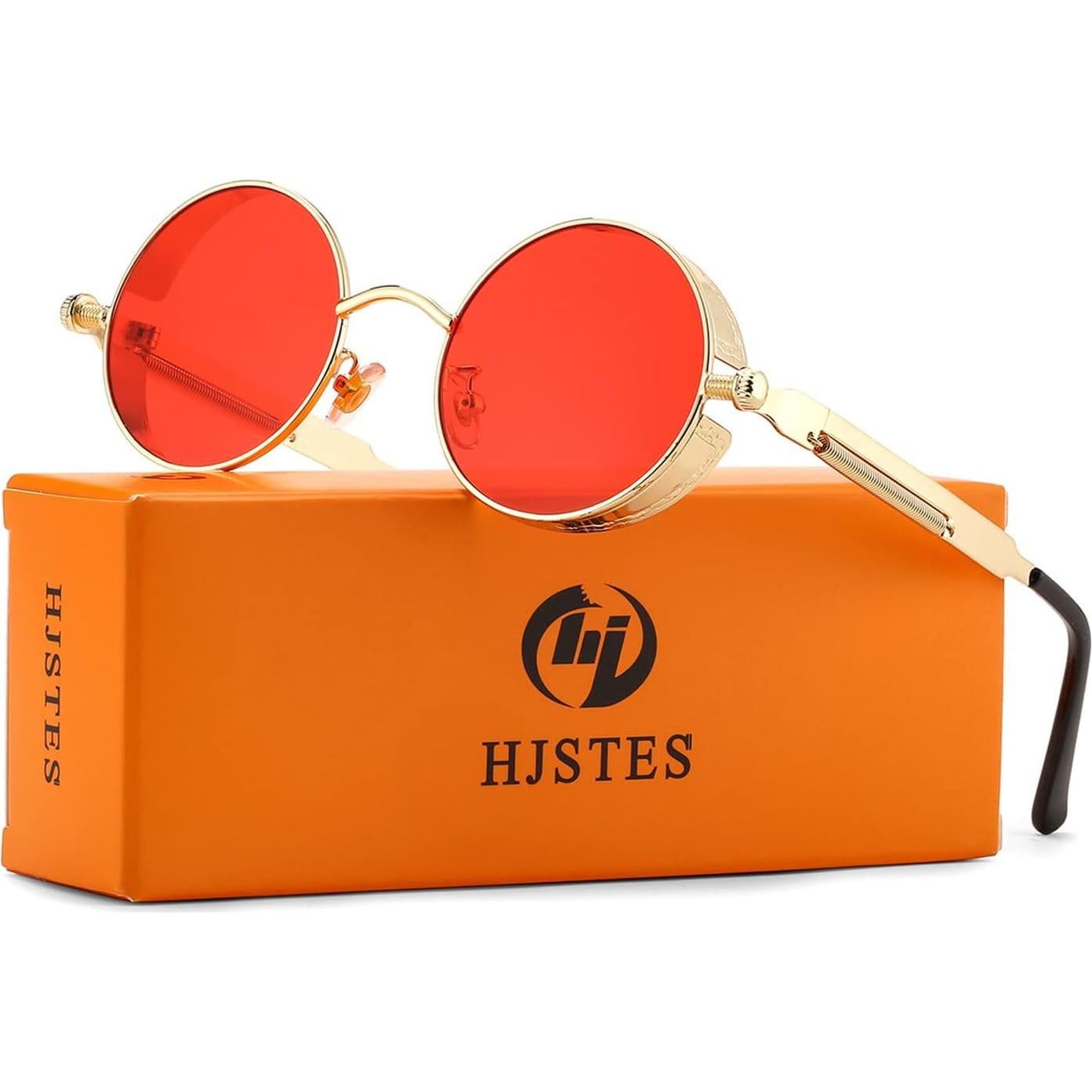 Gafas de sol steampunk HJSUN10 rojas 46mm unisex