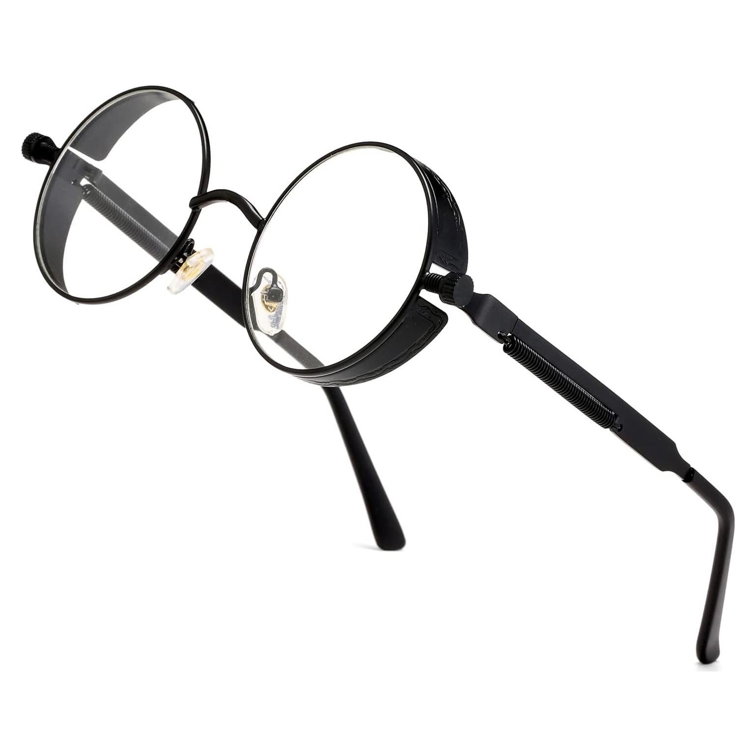 Gafas de sol redondas steampunk HJSUN10 con lentes HD