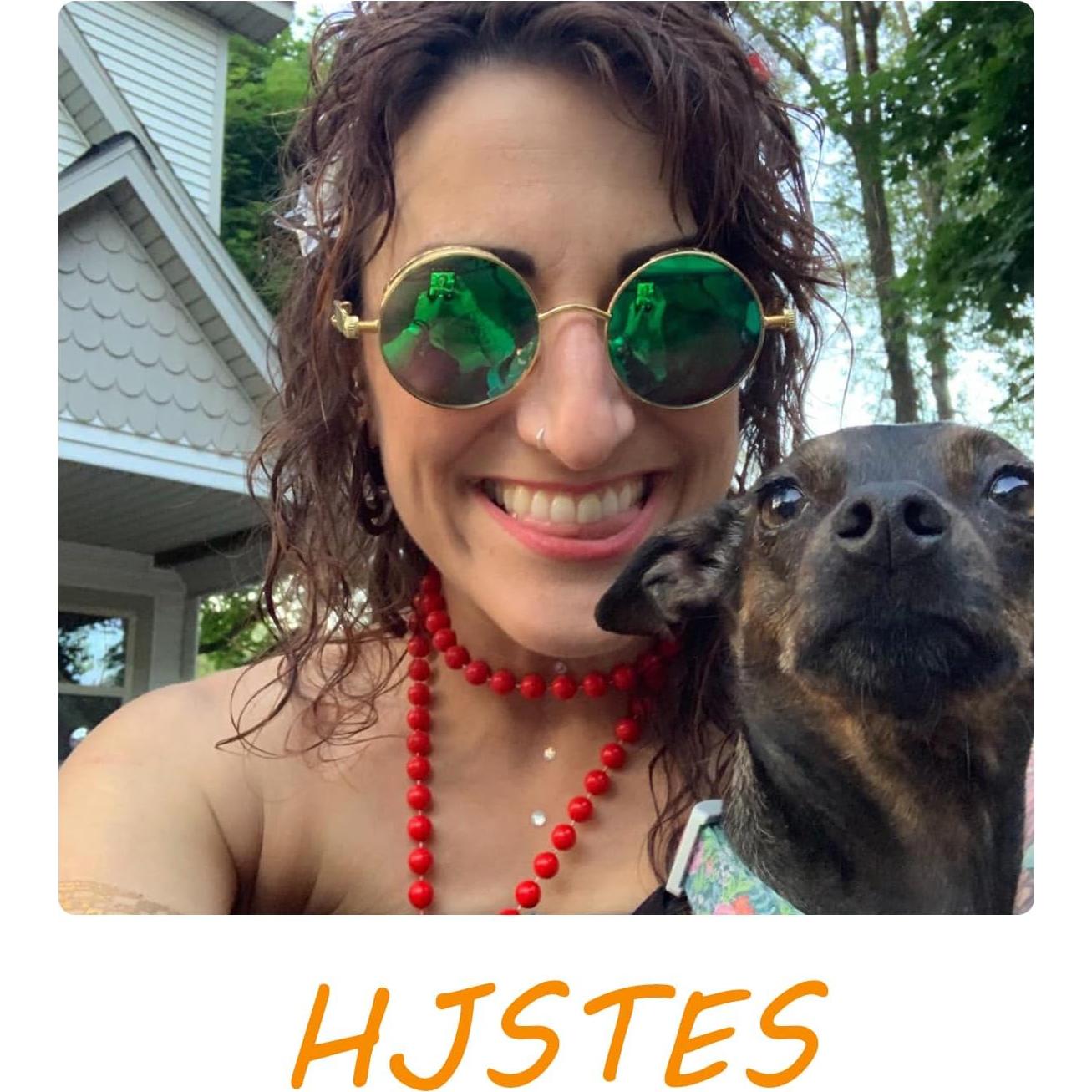 Gafas de sol redondas steampunk HJSUN10 con lentes HD