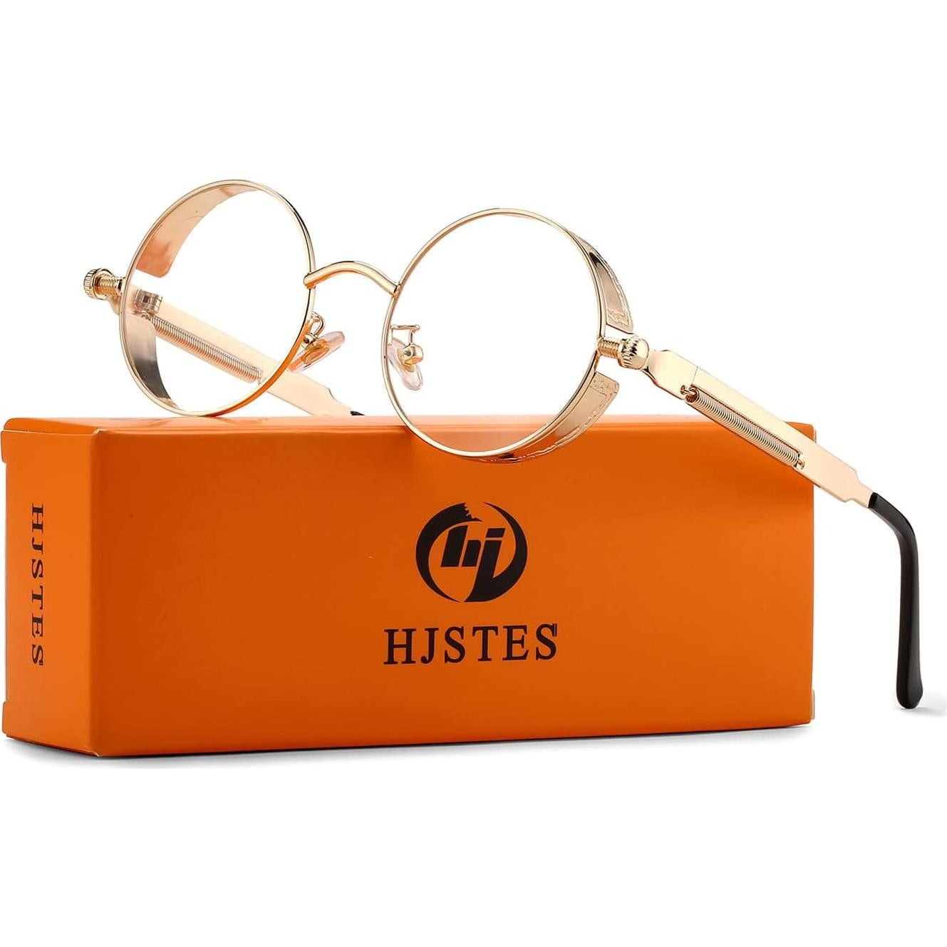 Gafas de sol redondas Steampunk HJSUN10 con lentes HD