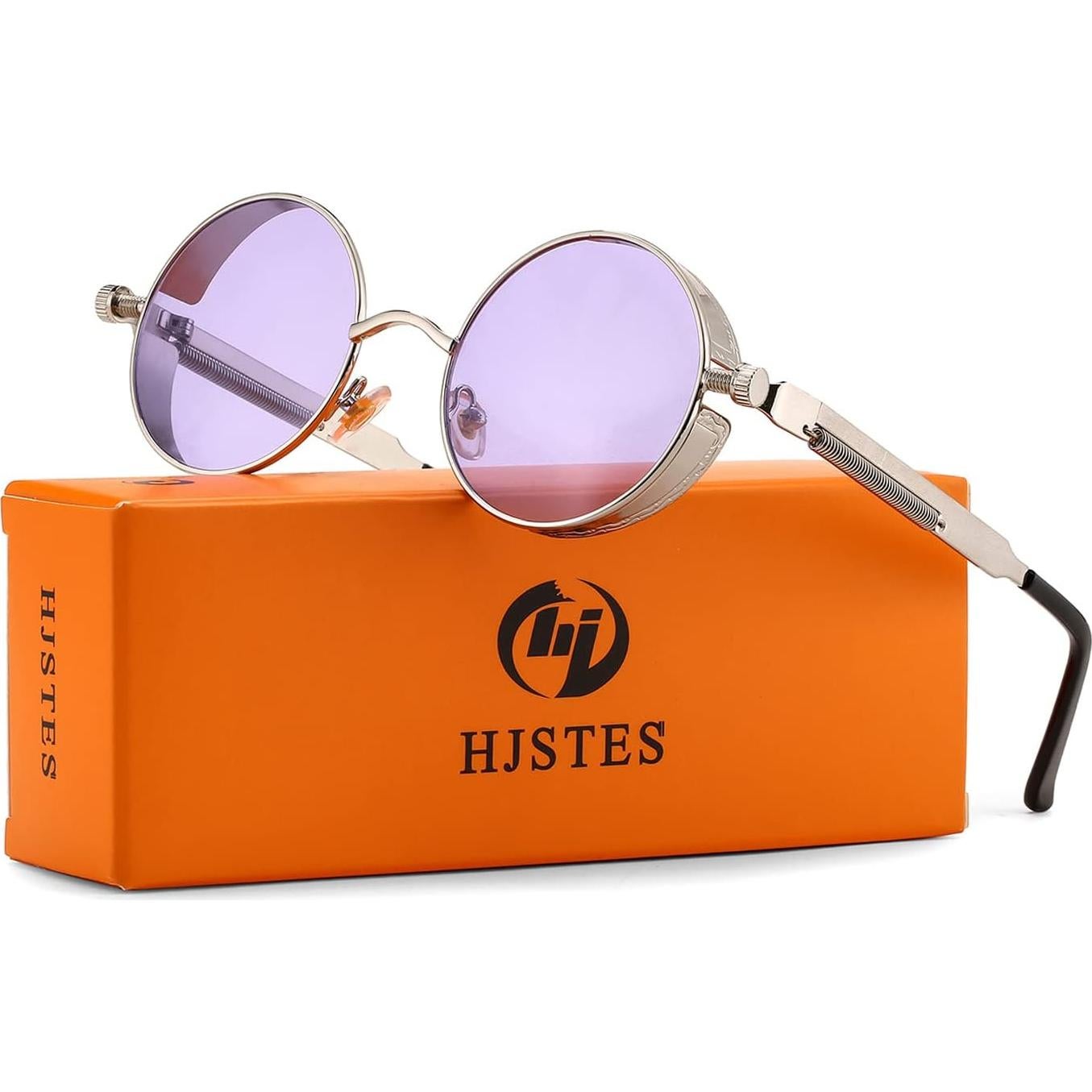 Gafas de sol redondas steampunk HJSUN10 con lentes HD