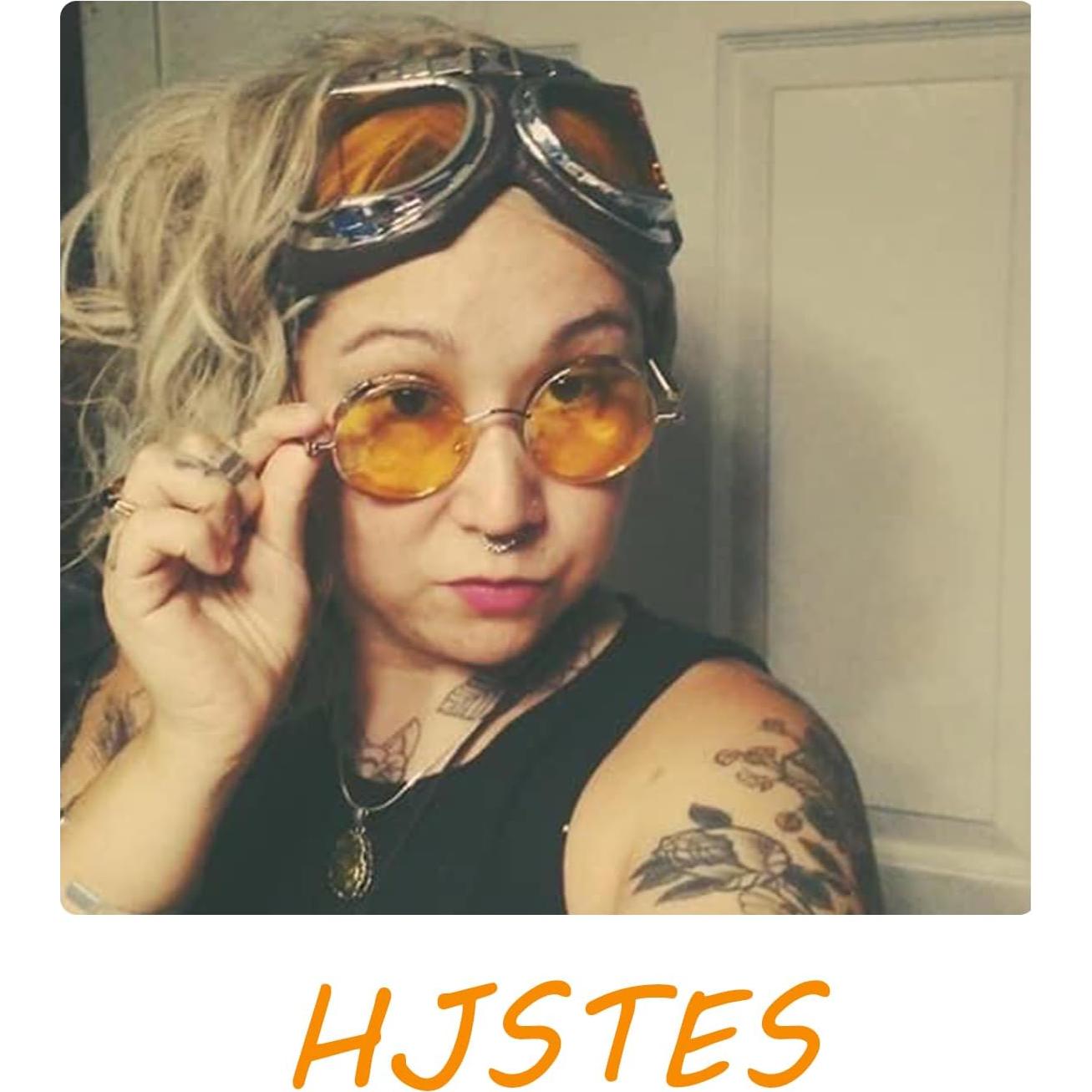 Gafas de sol redondas steampunk HJSUN10 unisex 46mm