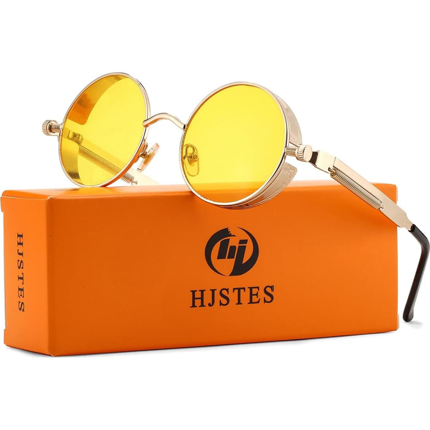Gafas de sol redondas steampunk HJSUN10 con lentes HD
