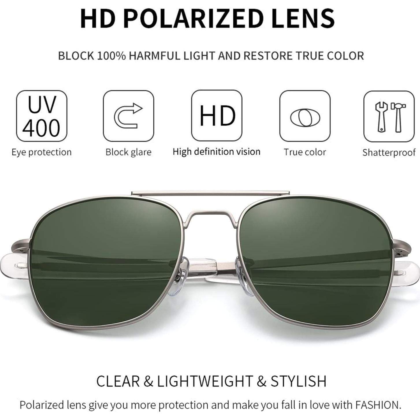 Gafas de sol aviador IOHLNG polarizadas 55mm con bayoneta