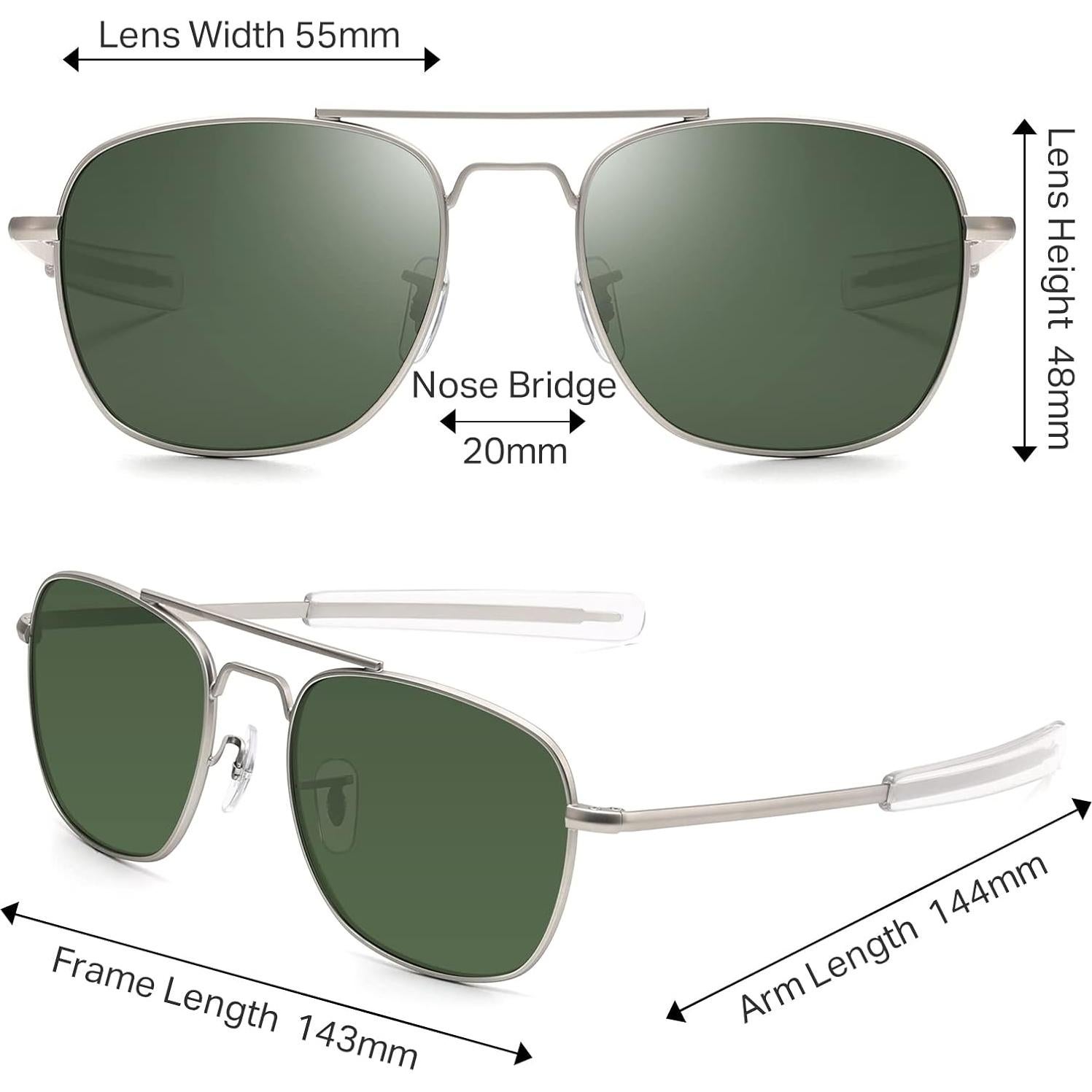 Gafas de sol aviador IOHLNG polarizadas 55mm con bayoneta