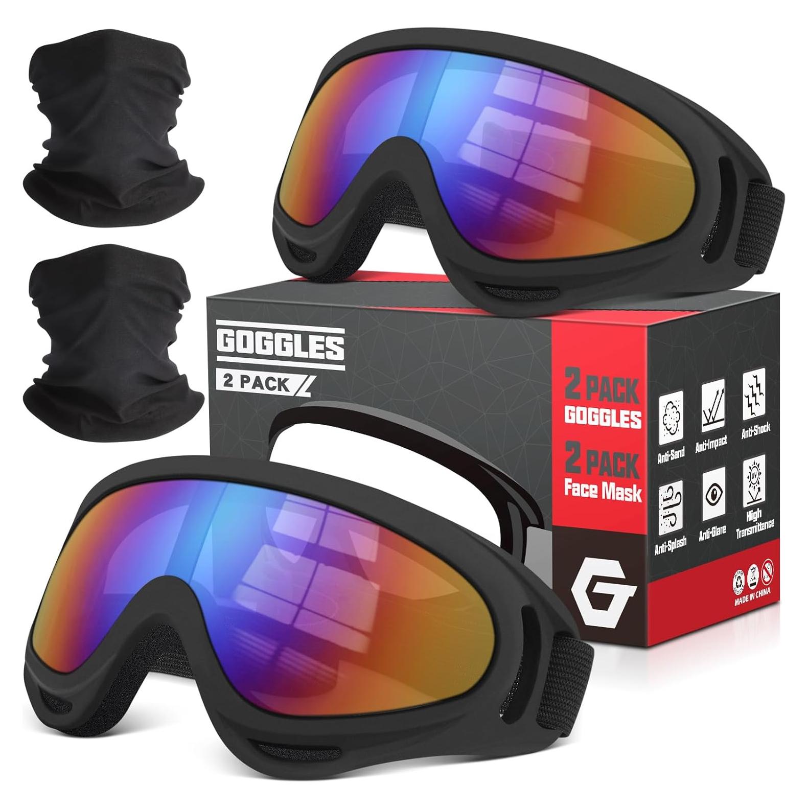 Gafas de Motocicleta OXG 2 Pack + 2 Bufandas UV400