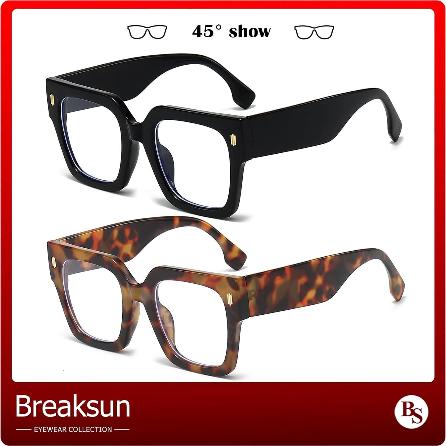 Gafas de bloqueo luz azul Breaksun B40 cuadradas grandes