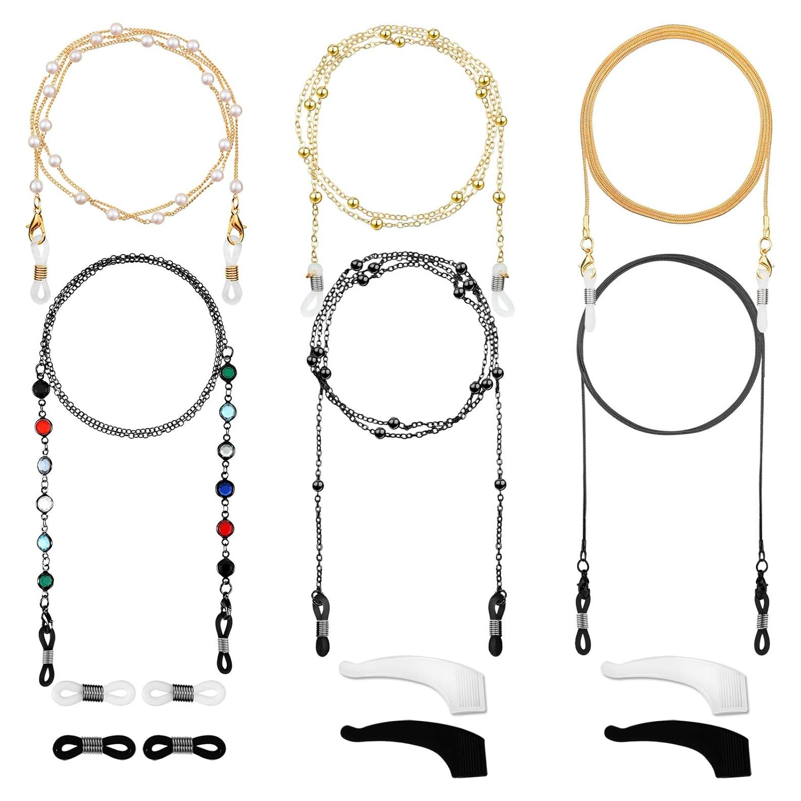 Cadena de Gafas Frienda 6 Piezas con Perlas para Mujeres