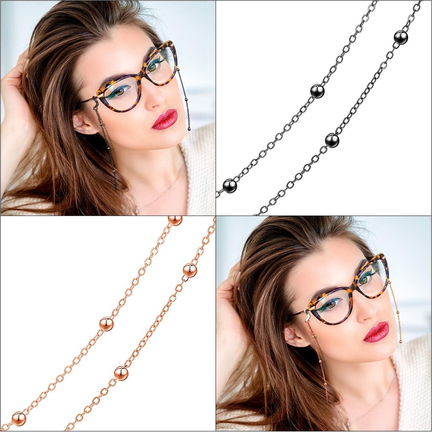 Cadena de Gafas Frienda 6 Piezas con Perlas para Mujeres