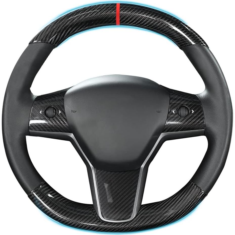 Cubierta de volante fibra de carbono Genérico Tesla Model 3/Y