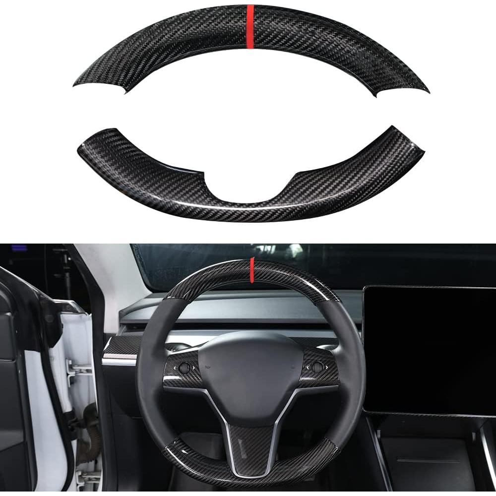 Cubierta de volante fibra de carbono Genérico Tesla Model 3/Y