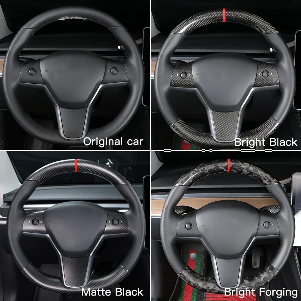 Cubierta de volante fibra de carbono Genérico Tesla Model 3/Y