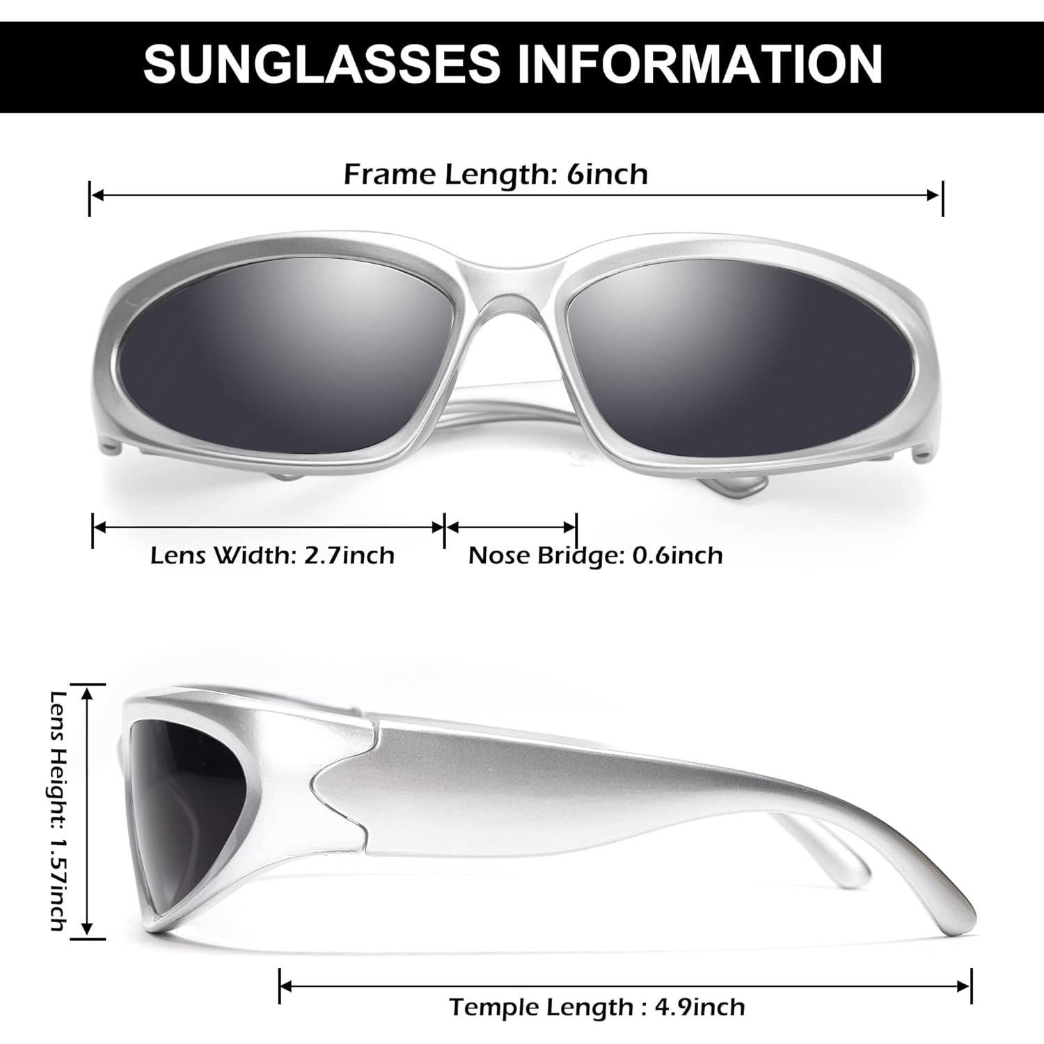 Gafas de sol envolventes GUVIVI con lente negra UV400