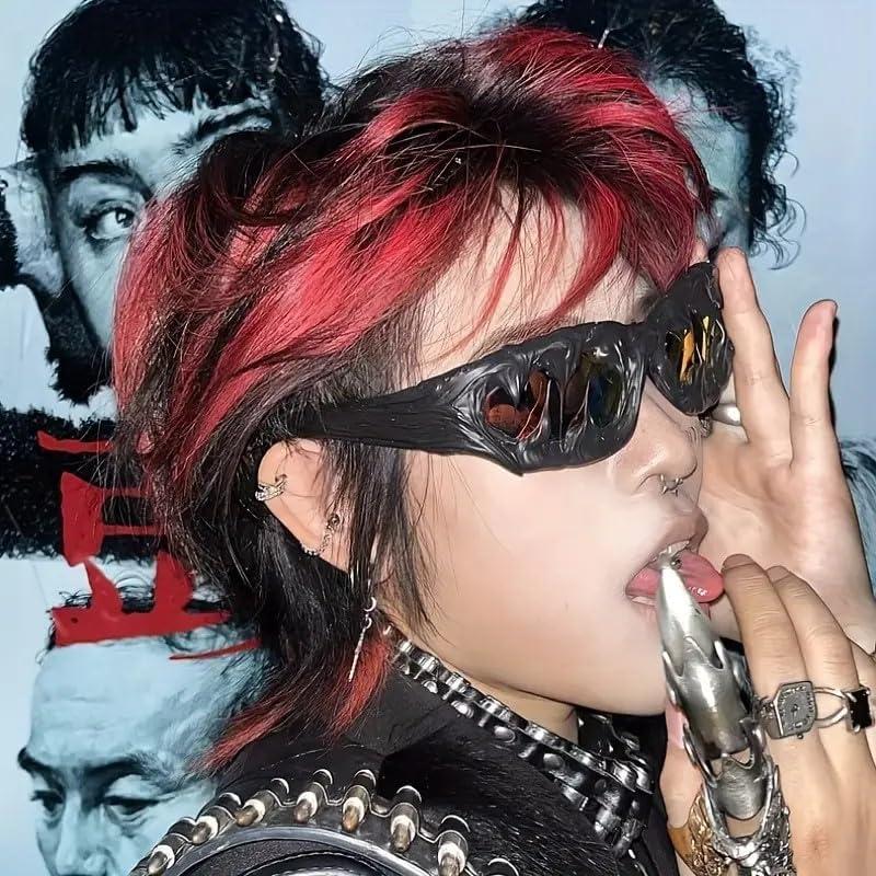 Gafas de sol GUVIVI ovaladas UV protección rojas