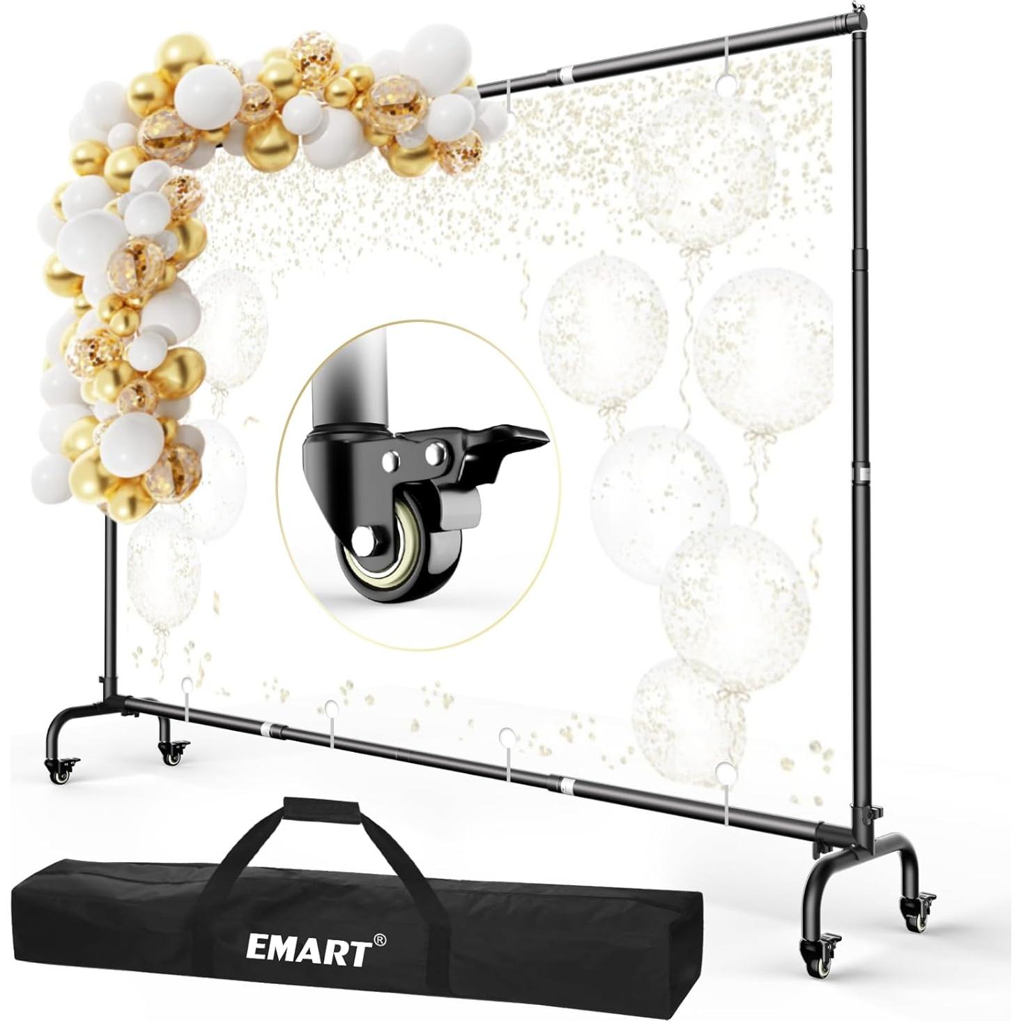 Soporte de fondo rodante EMART 6x9 pies ajustable verde