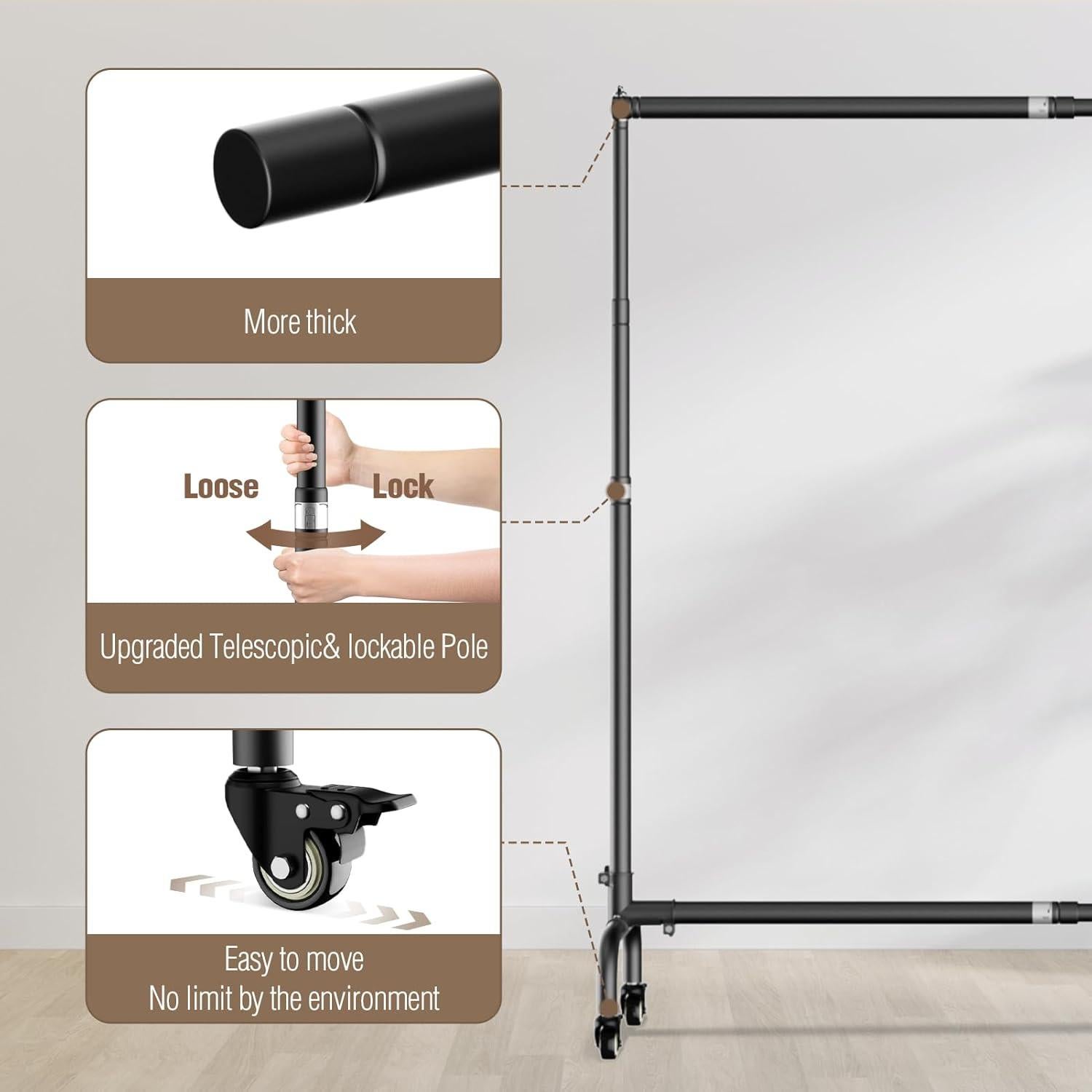 Soporte de fondo rodante EMART 6x9 pies ajustable verde