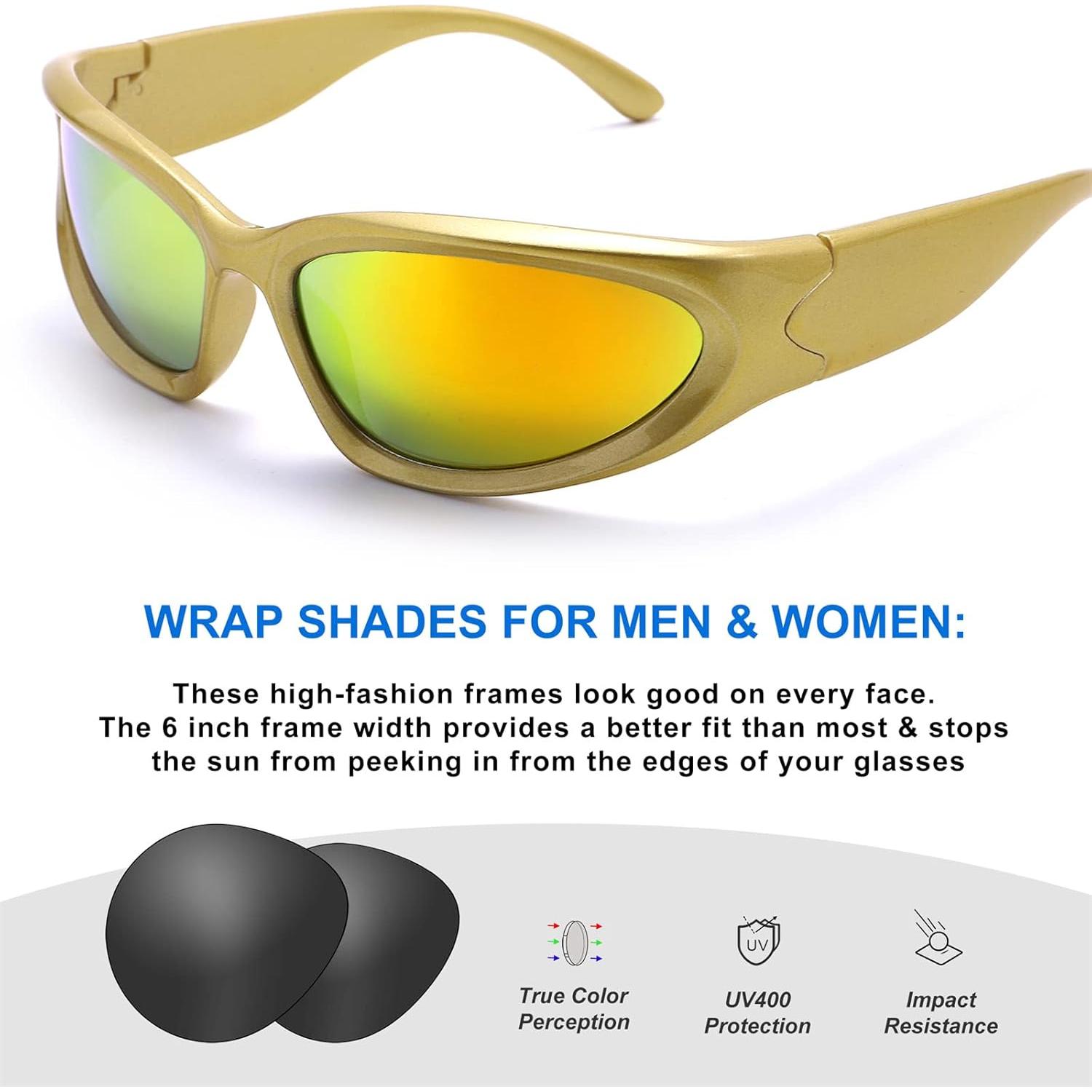 Gafas de Sol Envolventes GUVIVI Doradas UV 100%