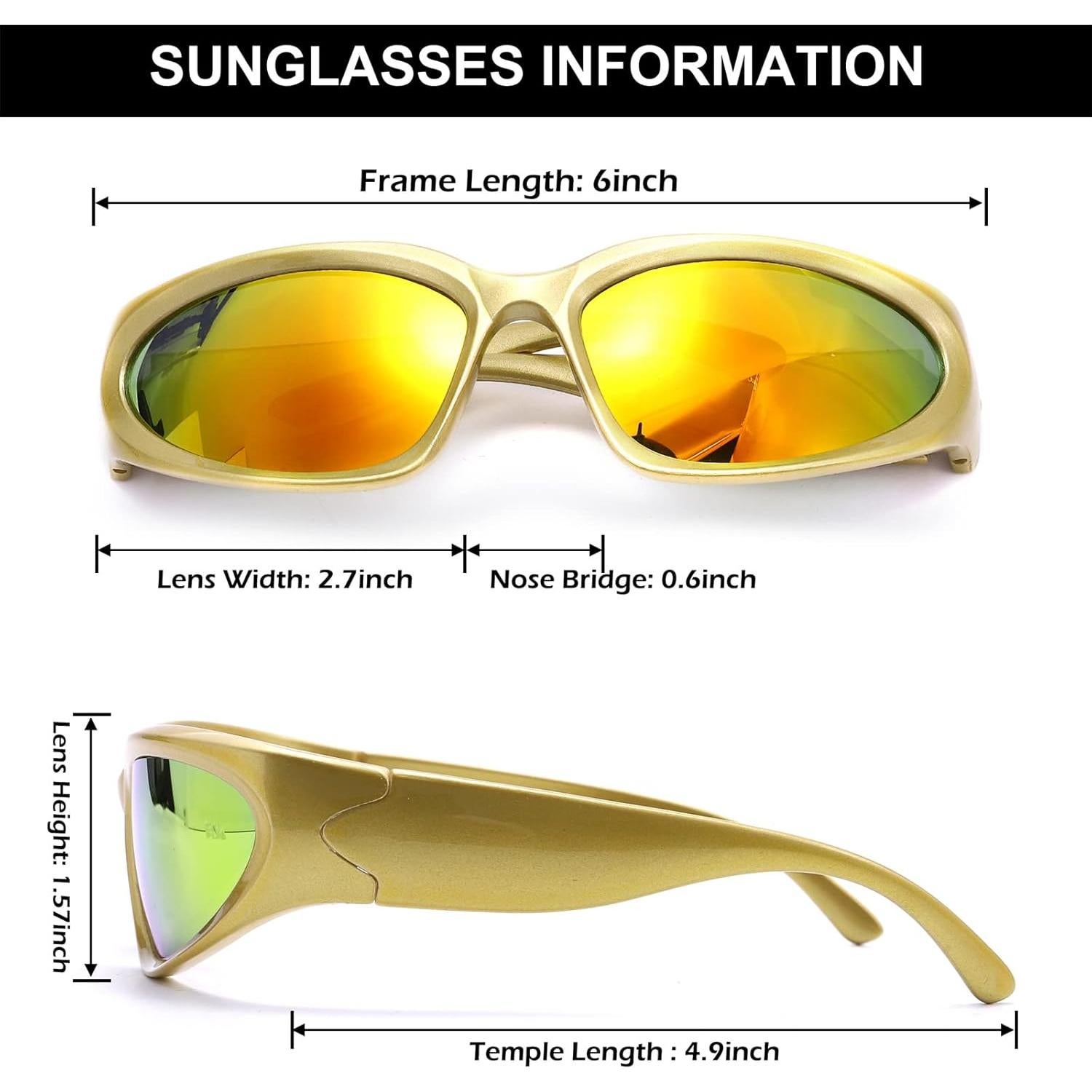 Gafas de Sol Envolventes GUVIVI Doradas UV 100%