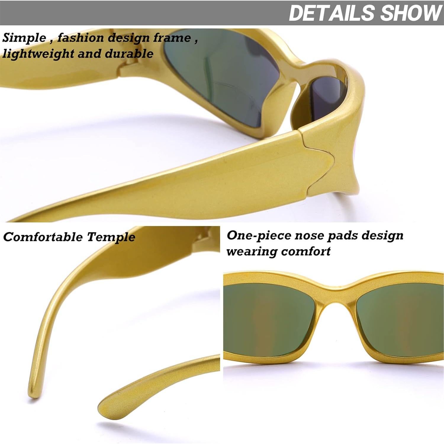 Gafas de Sol Envolventes GUVIVI Doradas UV 100%