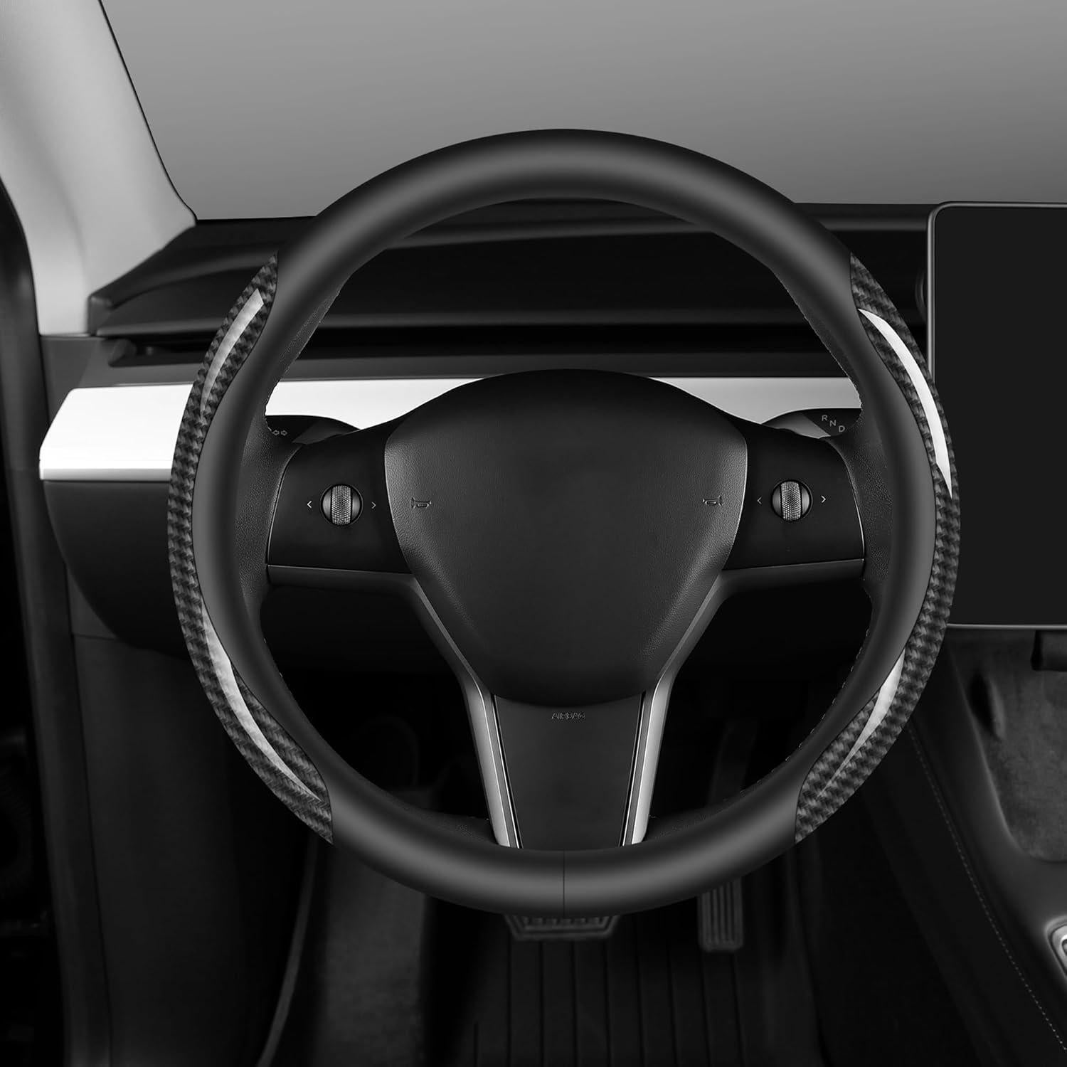 Cubierta de Volante de Coche GOHI YANDA 15" Cuero Nappa Negro