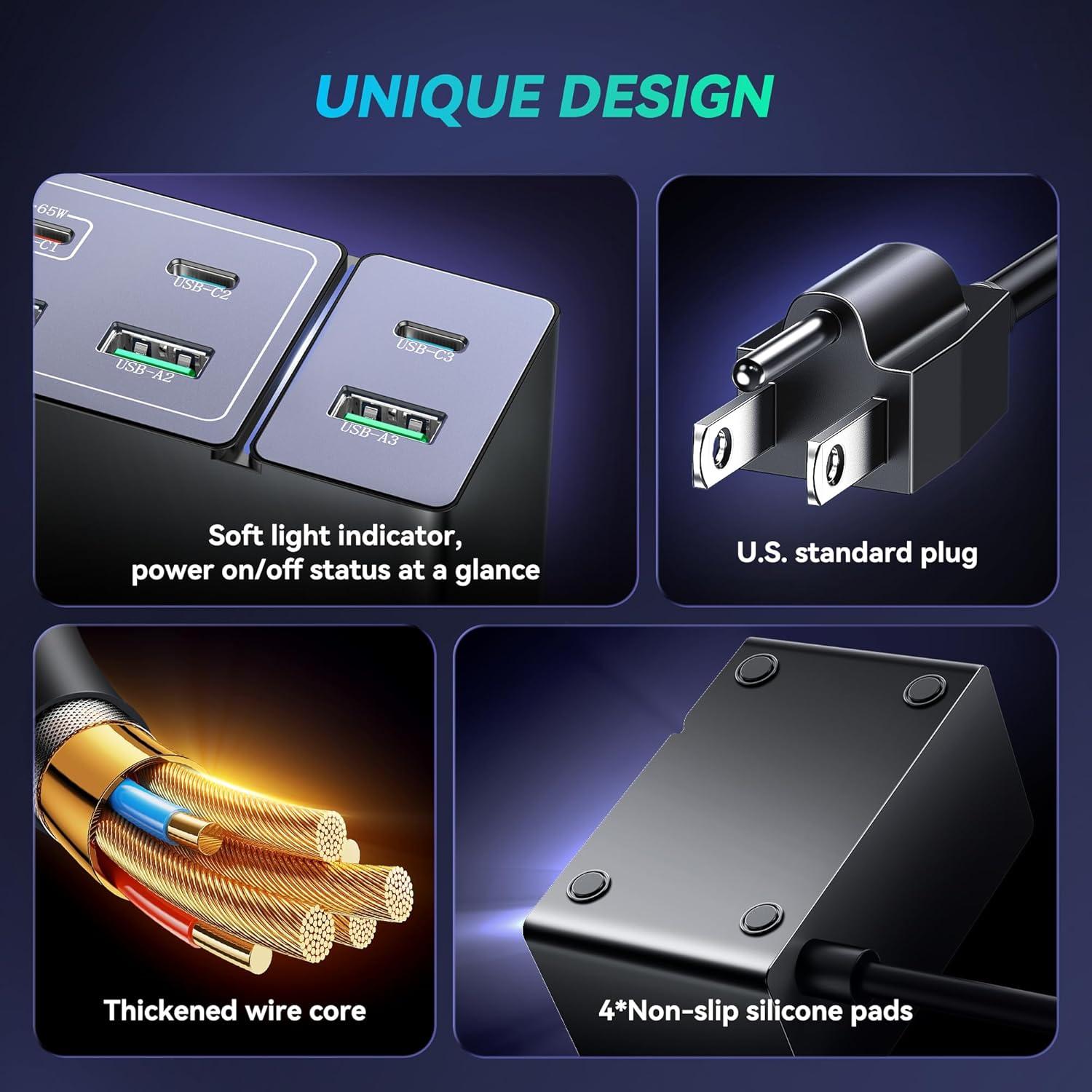 Estación de Carga USB C 8 Puertos 160W - Cargador GaN LS160