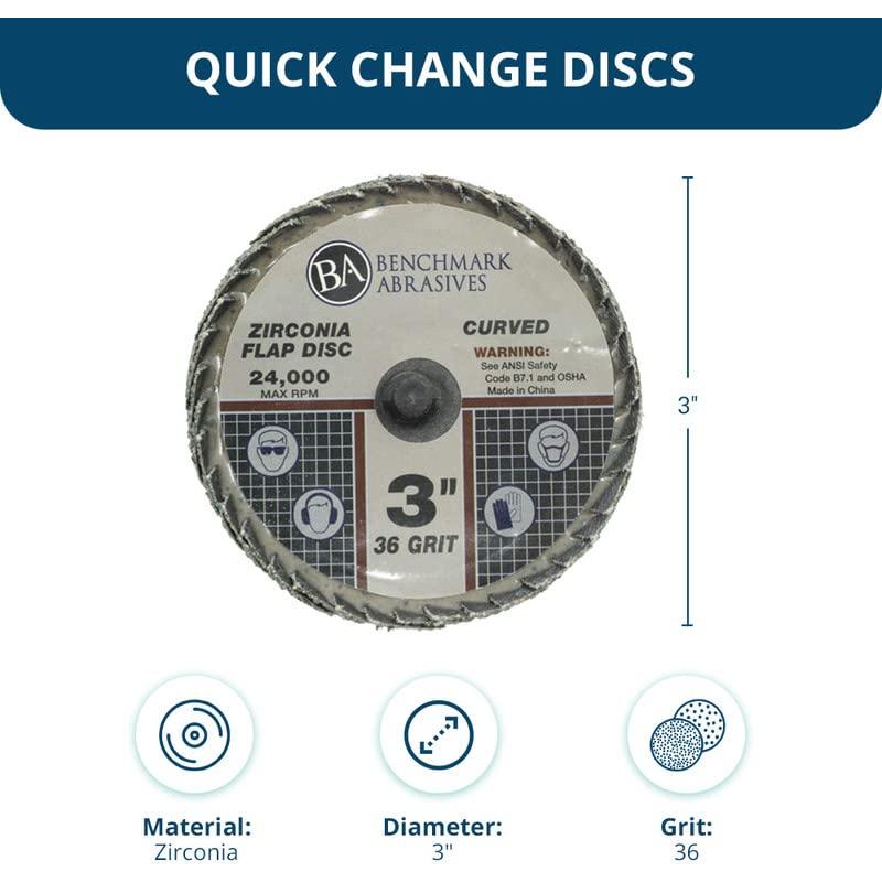 Disco de Aleta Curvado 3" Zirconia Benchmark Abrasives - Paquete de 10